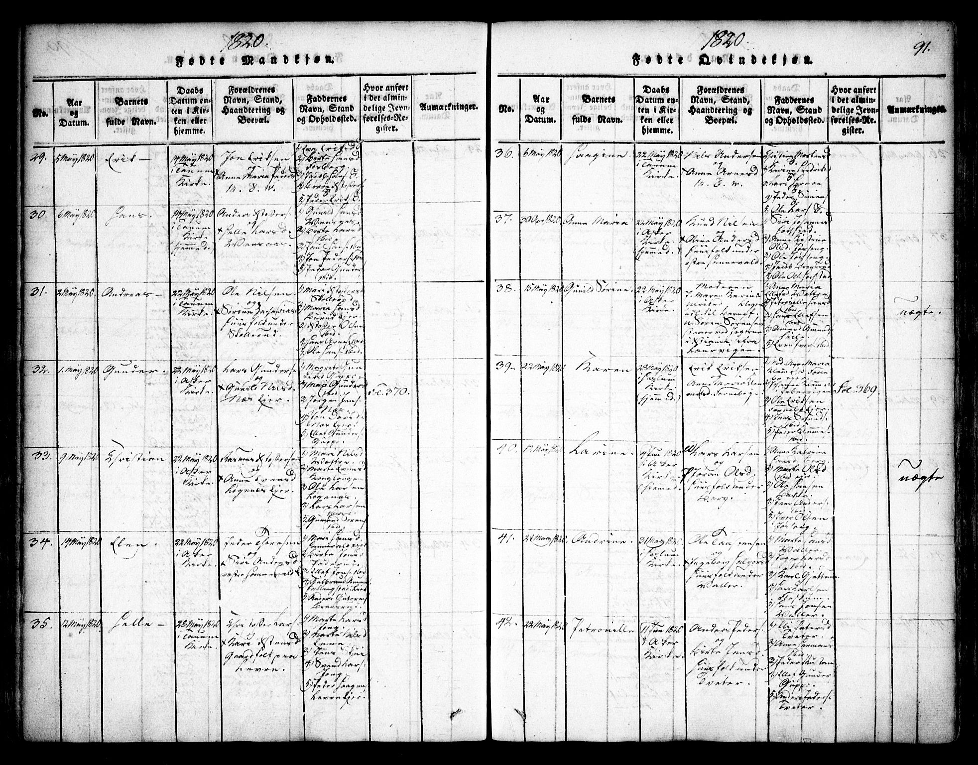 Asker prestekontor Kirkebøker, AV/SAO-A-10256a/F/Fa/L0006: Parish register (official) no. I 6, 1814-1824, p. 91