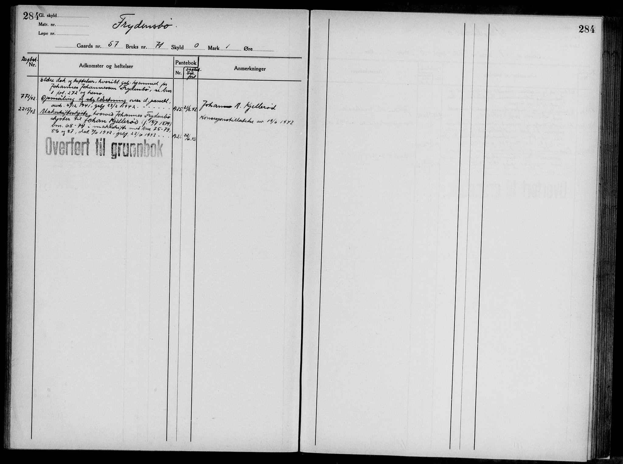 Midhordland sorenskriveri, AV/SAB-A-3001/1/G/Ga/Gab/L0117: Mortgage register no. II.A.b.117, p. 284