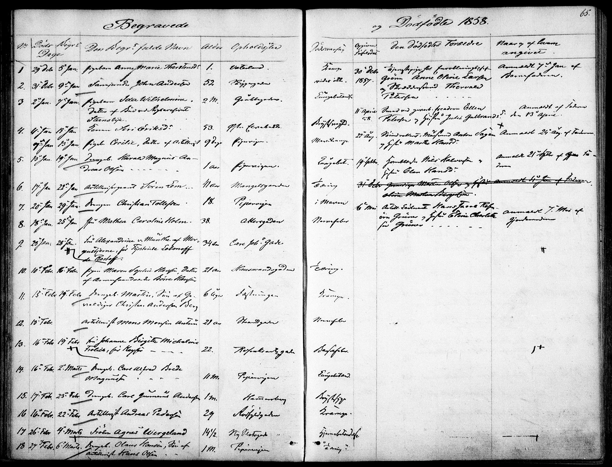 Garnisonsmenigheten Kirkebøker, AV/SAO-A-10846/F/Fa/L0009: Parish register (official) no. 9, 1842-1859, p. 65