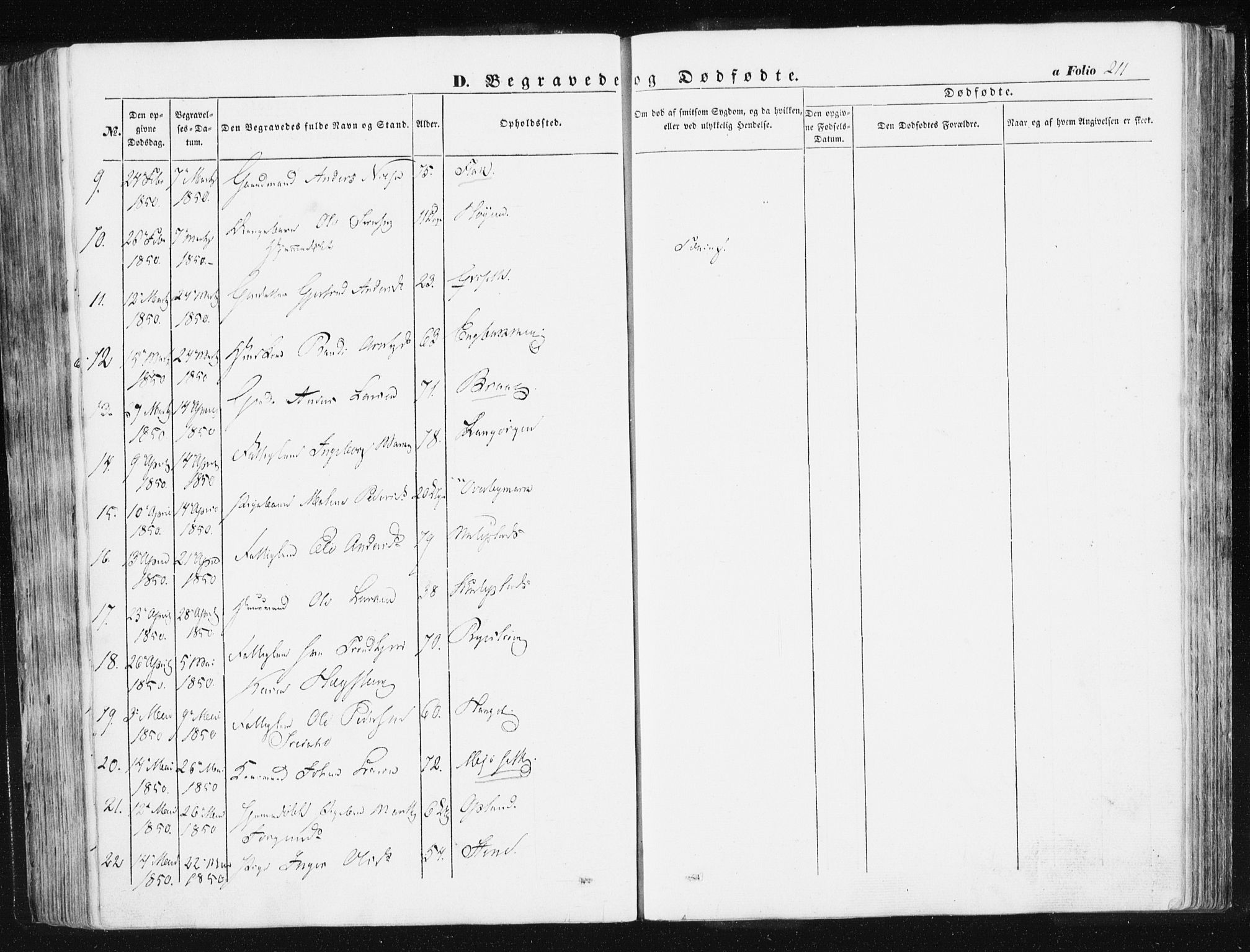 Ministerialprotokoller, klokkerbøker og fødselsregistre - Sør-Trøndelag, SAT/A-1456/612/L0376: Parish register (official) no. 612A08, 1846-1859, p. 211