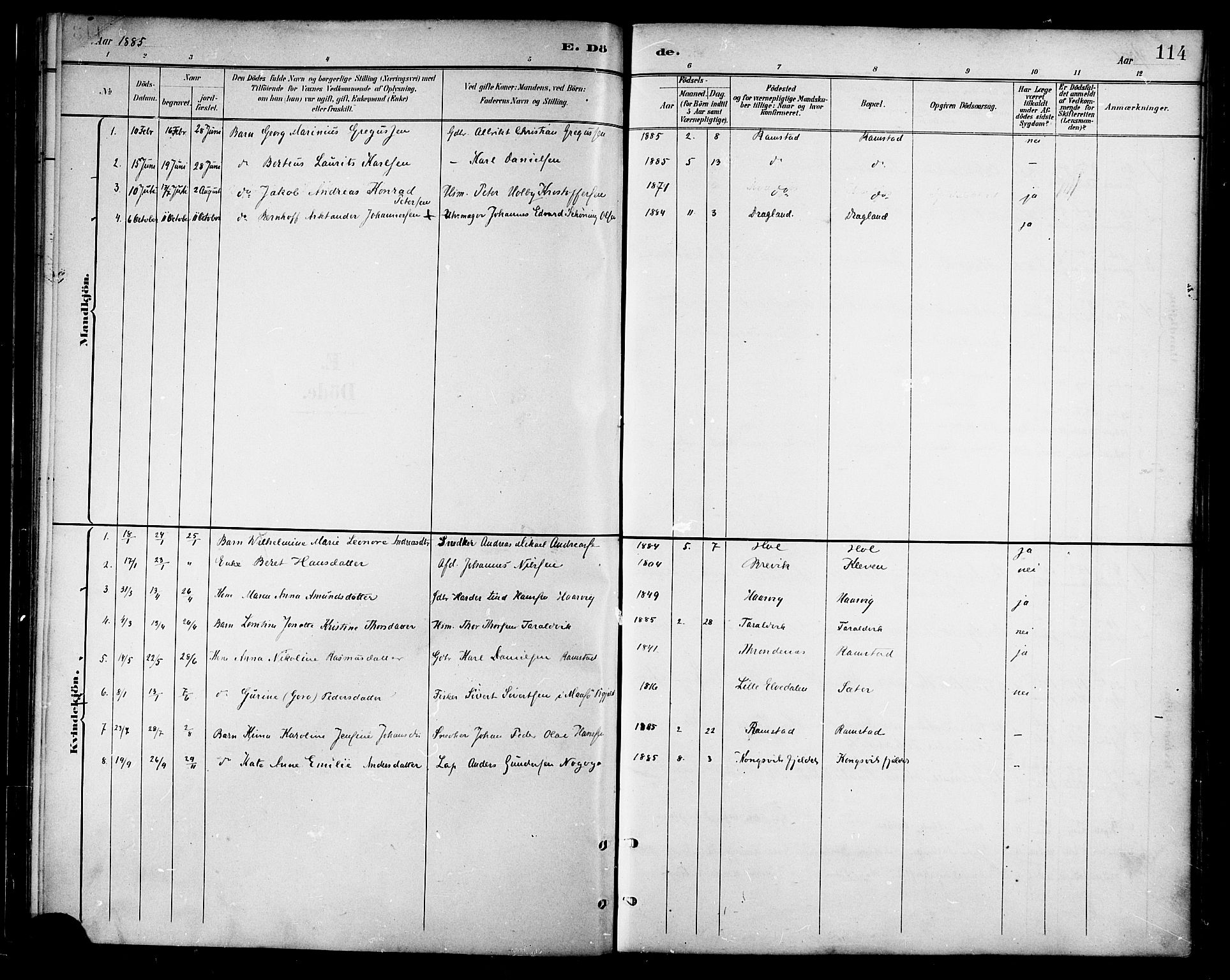 Ministerialprotokoller, klokkerbøker og fødselsregistre - Nordland, AV/SAT-A-1459/865/L0924: Parish register (official) no. 865A02, 1885-1896, p. 114