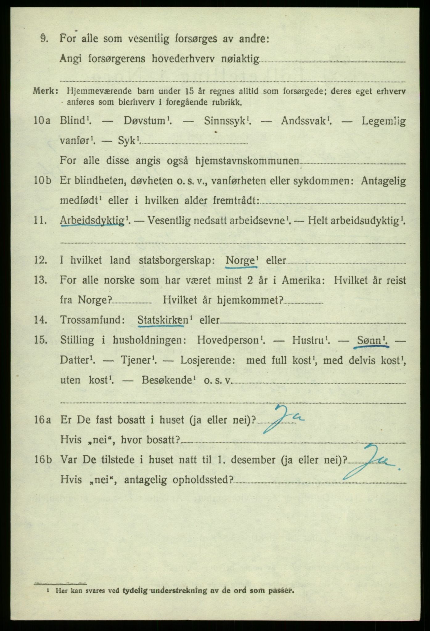 SAB, 1920 census for Samnanger, 1920, p. 3140