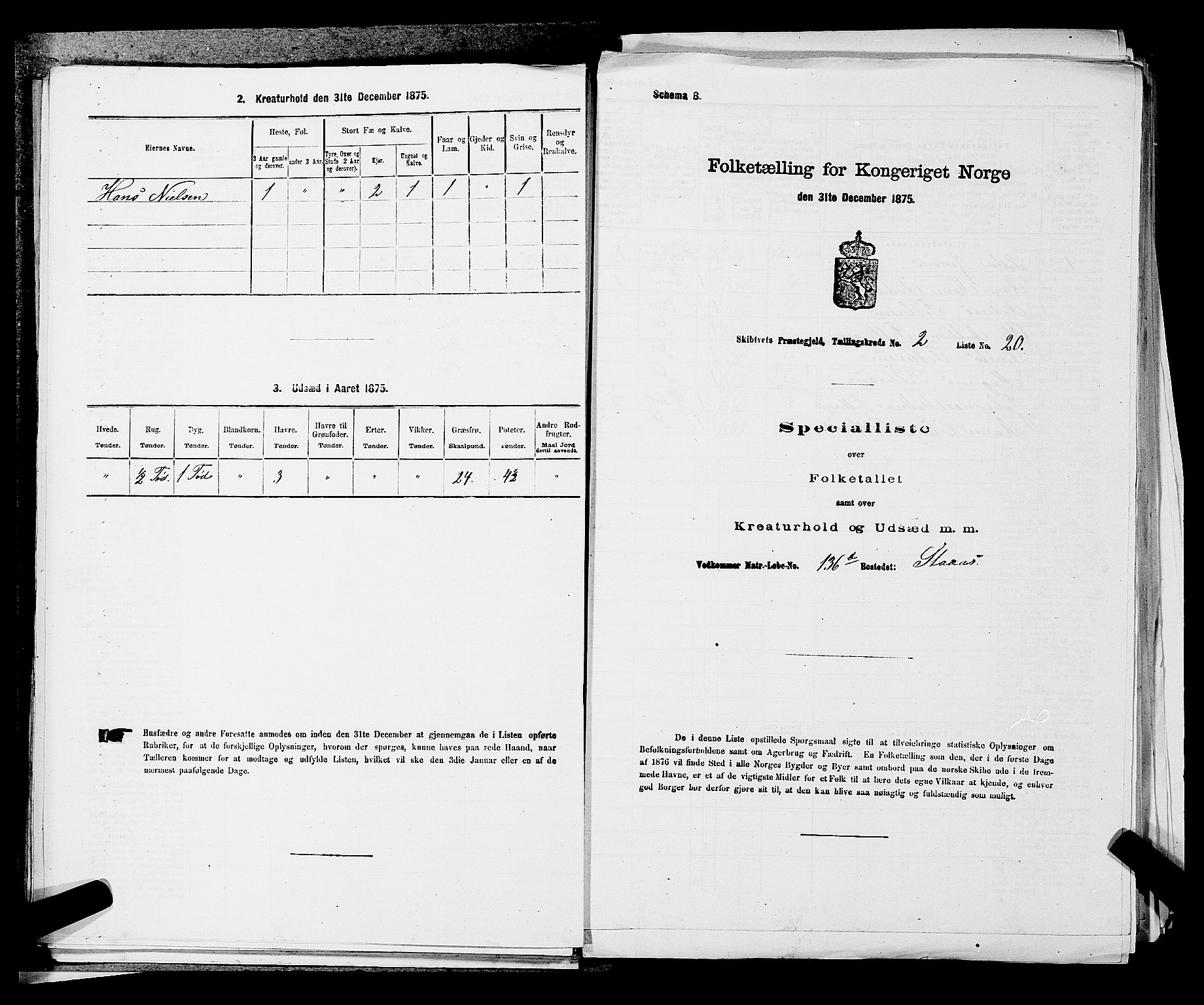 RA, 1875 census for 0127P Skiptvet, 1875, p. 255