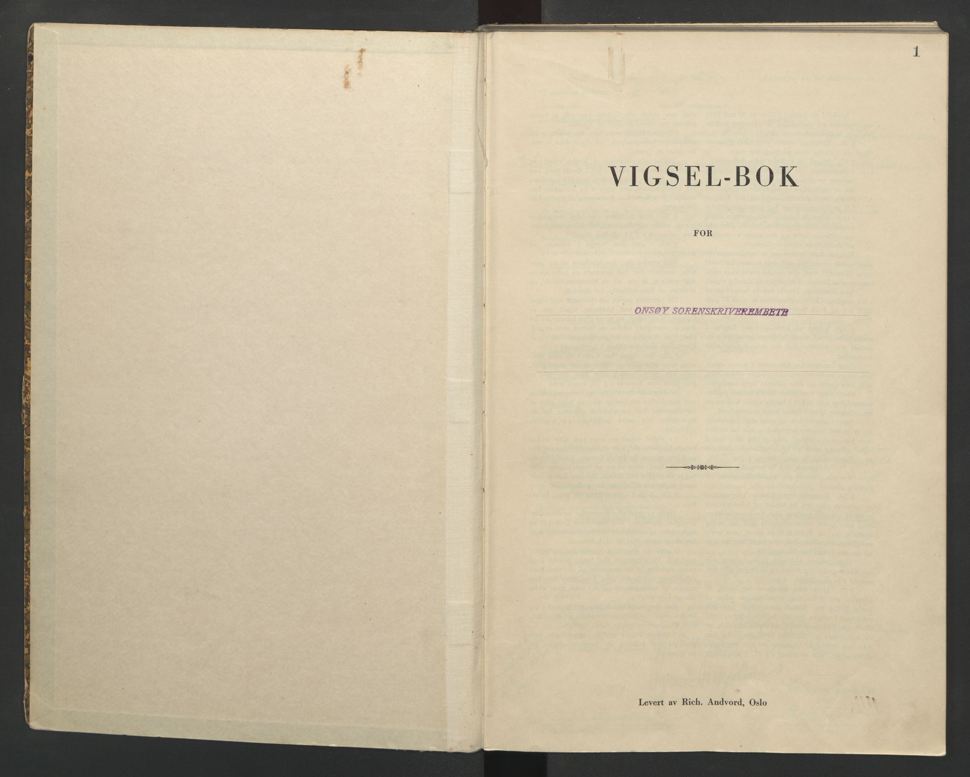 Onsøy sorenskriveri, SAO/A-10474/L/La/L0002: Vigselsbok, 1942-1943, p. 1