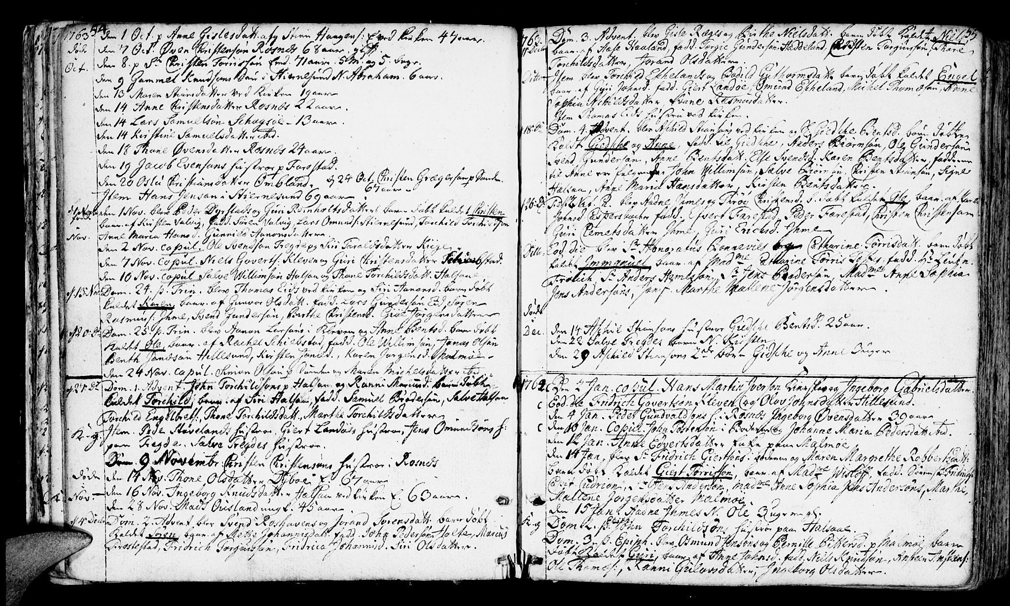 Mandal sokneprestkontor, AV/SAK-1111-0030/F/Fa/Faa/L0003: Parish register (official) no. A 3, 1748-1794, p. 54-55