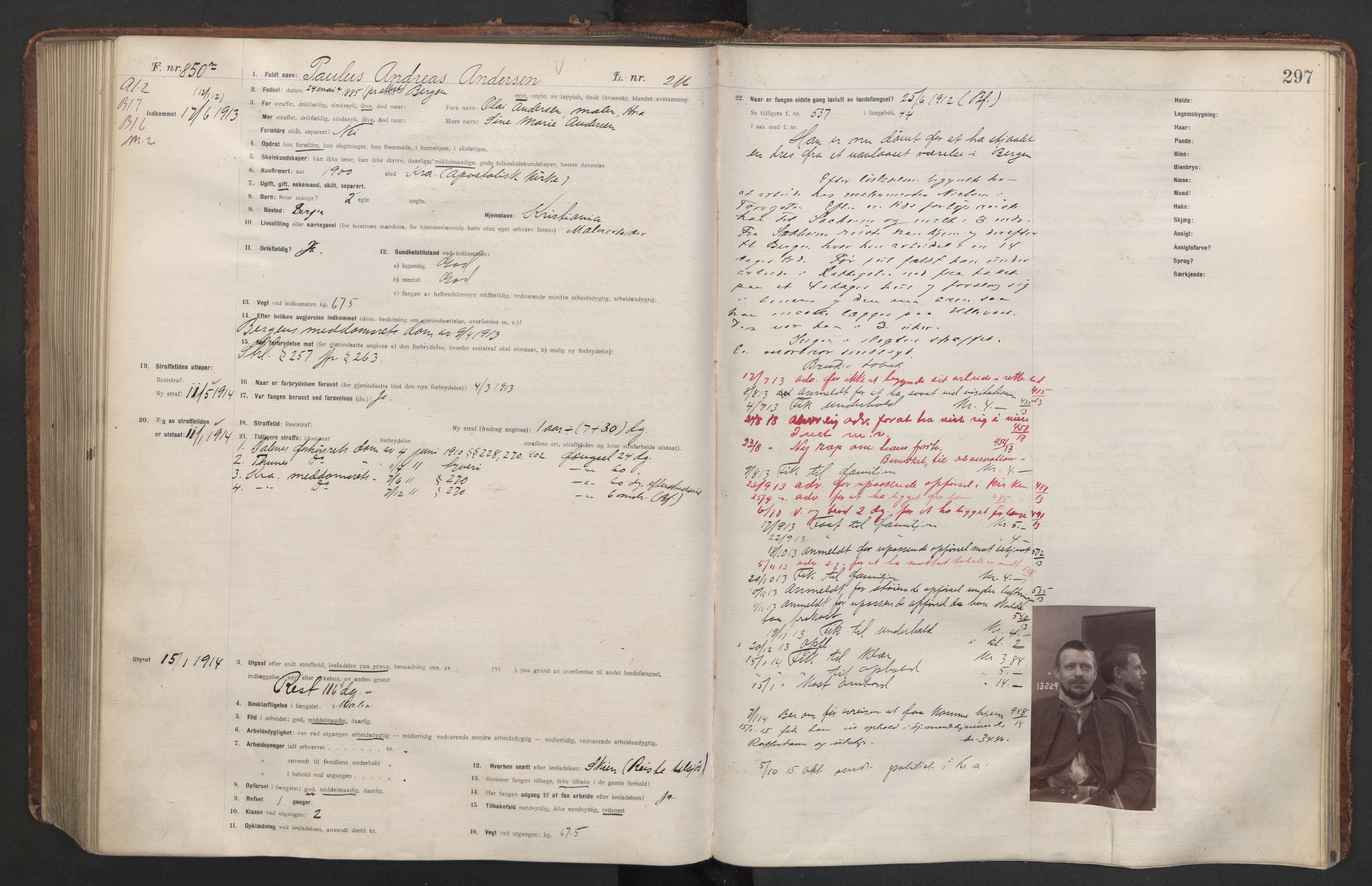 Botsfengslet, AV/RA-S-1539/D/Db/Dbb/L0045: 554n - 890n, 1912-1913, p. 297