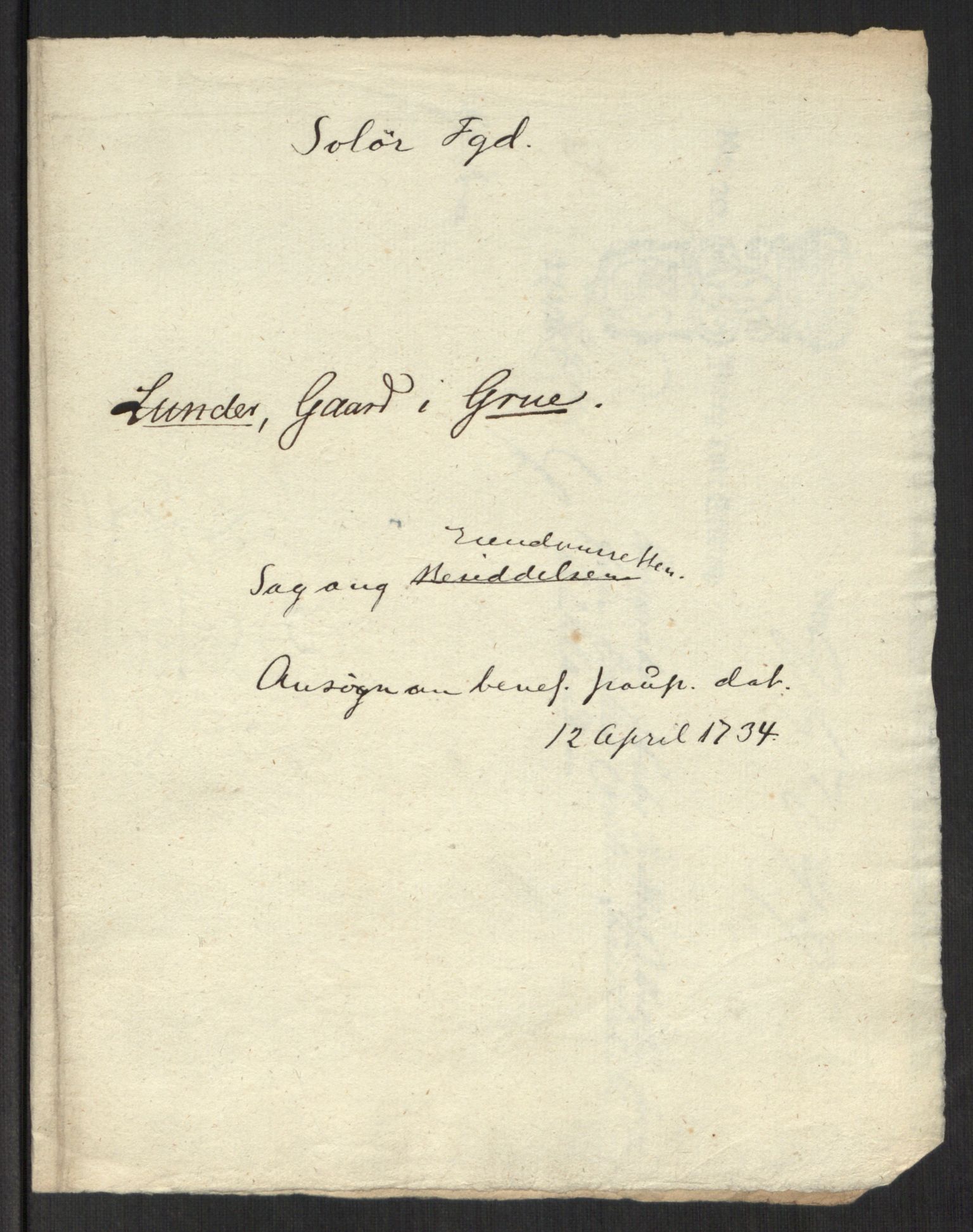 Stattholderembetet 1572-1771, RA/EA-2870/Ef/L0107: Brev fra embetsmenn og andre, 1733-1734, p. 216