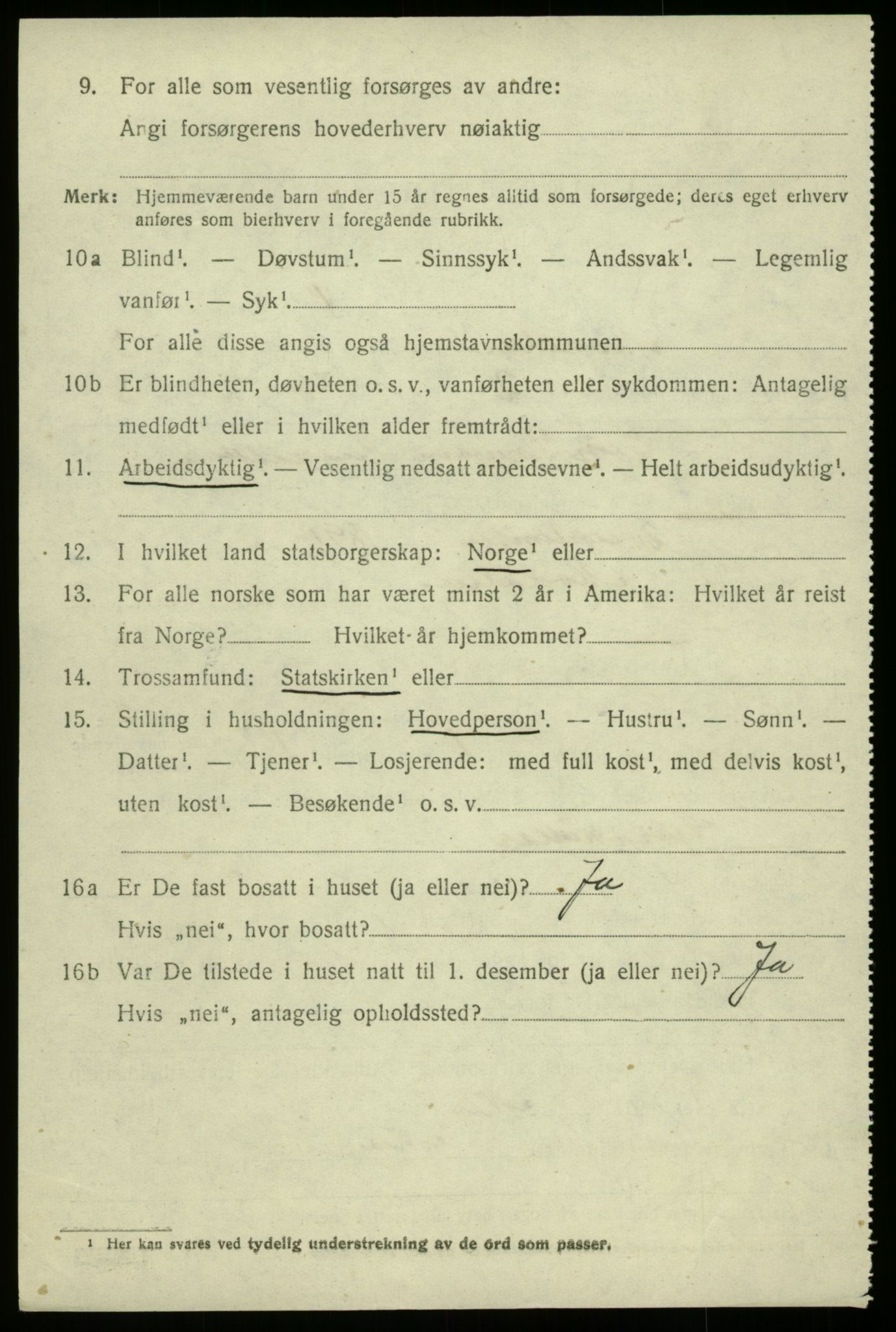 SAB, 1920 census for Modalen, 1920, p. 537