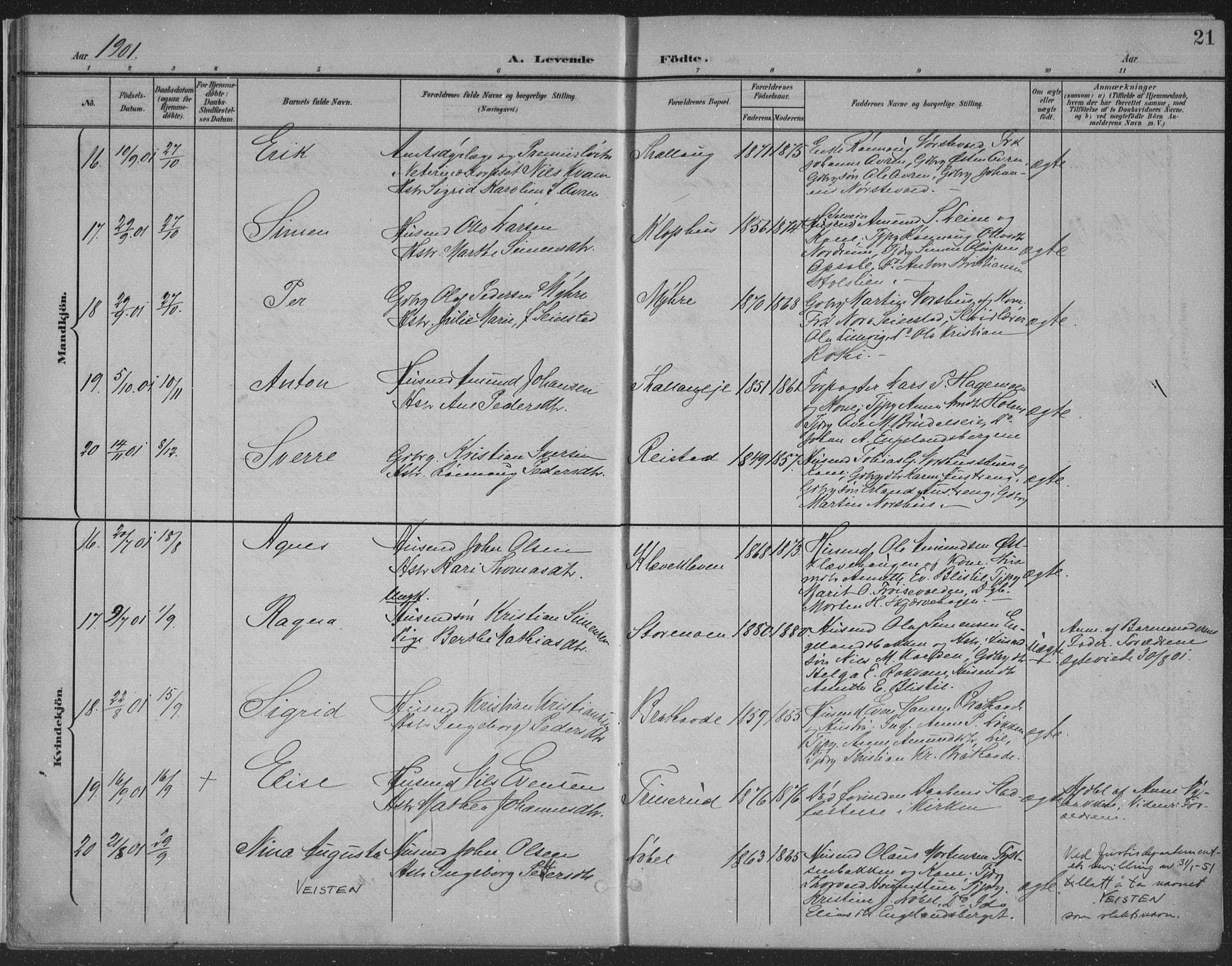 Østre Gausdal prestekontor, AV/SAH-PREST-092/H/Ha/Haa/L0004: Parish register (official) no. 4, 1898-1914, p. 21