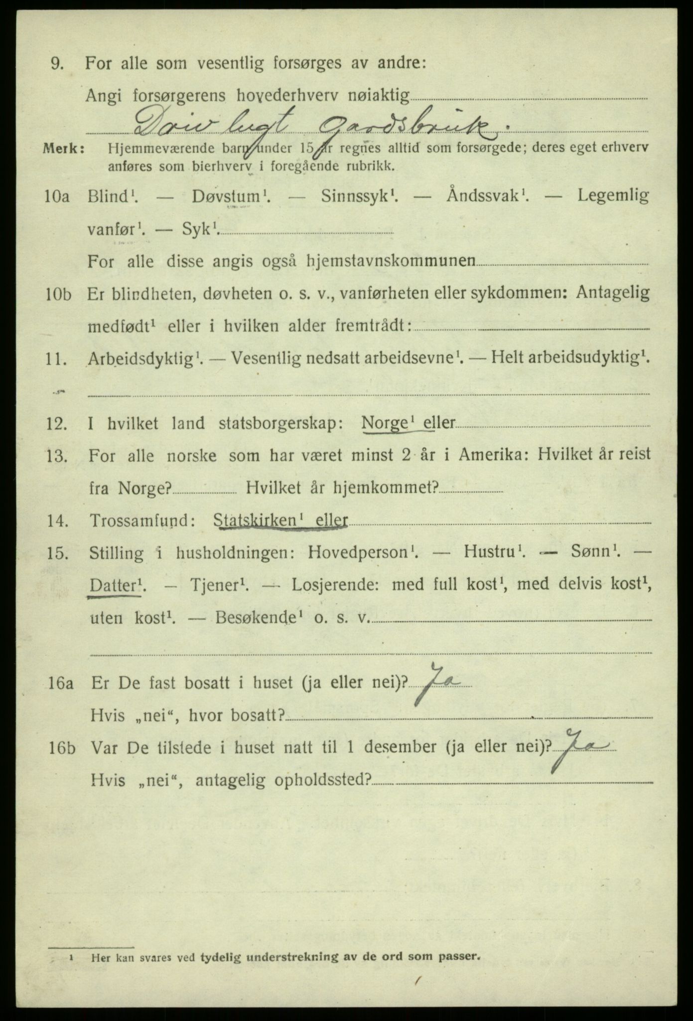 SAB, 1920 census for Kvam, 1920, p. 6334