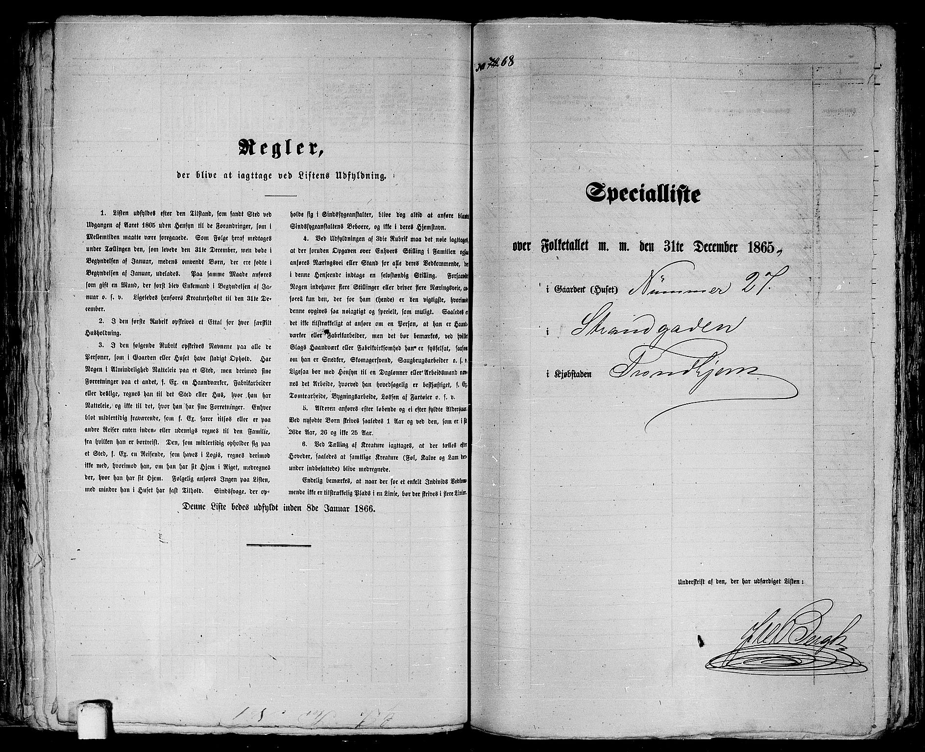 RA, 1865 census for Trondheim, 1865, p. 170