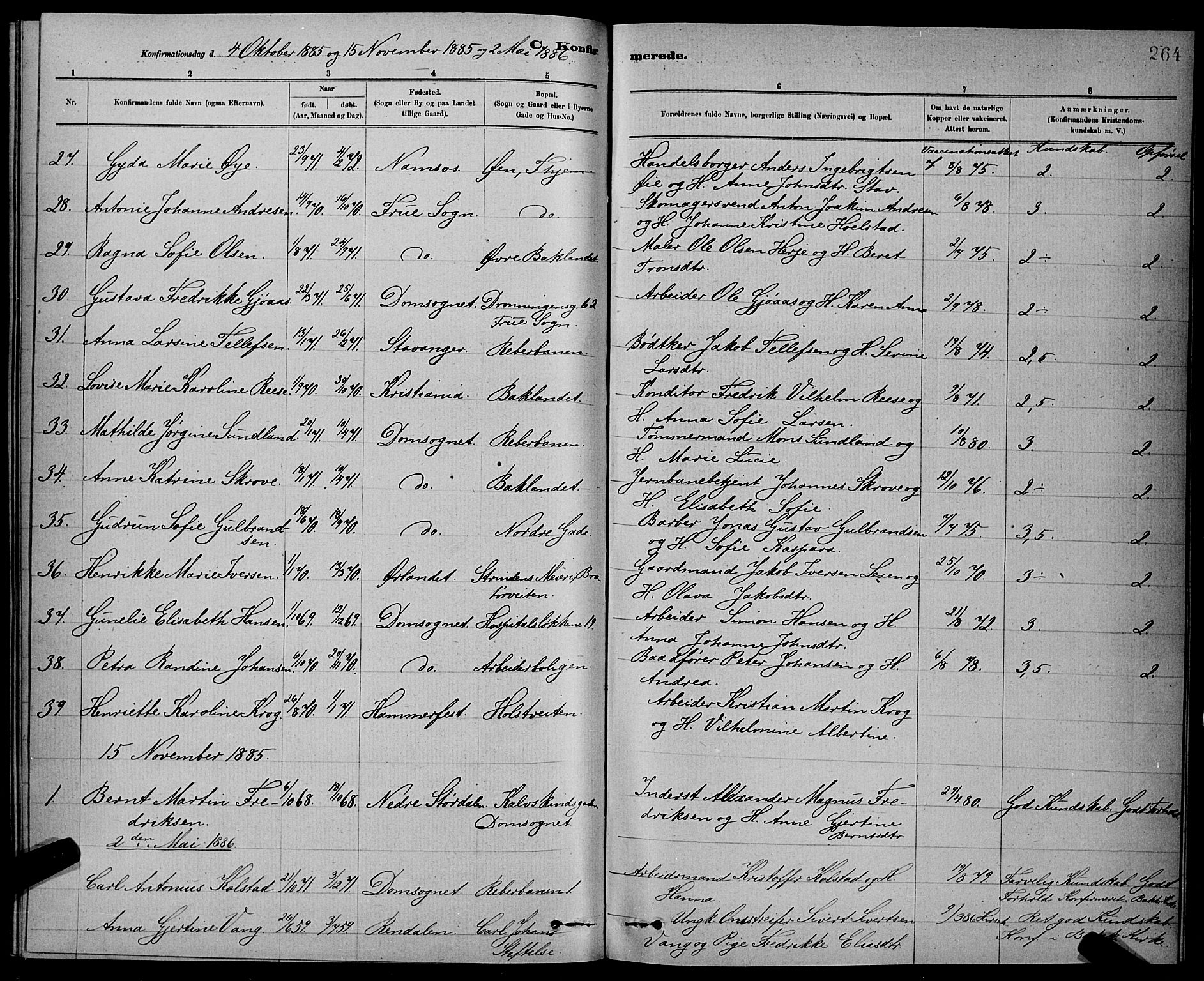 Ministerialprotokoller, klokkerbøker og fødselsregistre - Sør-Trøndelag, AV/SAT-A-1456/601/L0092: Parish register (copy) no. 601C10, 1884-1897, p. 264