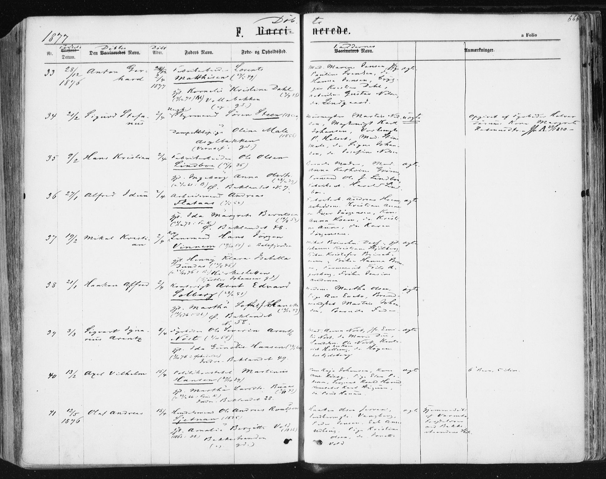 Ministerialprotokoller, klokkerbøker og fødselsregistre - Sør-Trøndelag, AV/SAT-A-1456/604/L0186: Parish register (official) no. 604A07, 1866-1877, p. 666