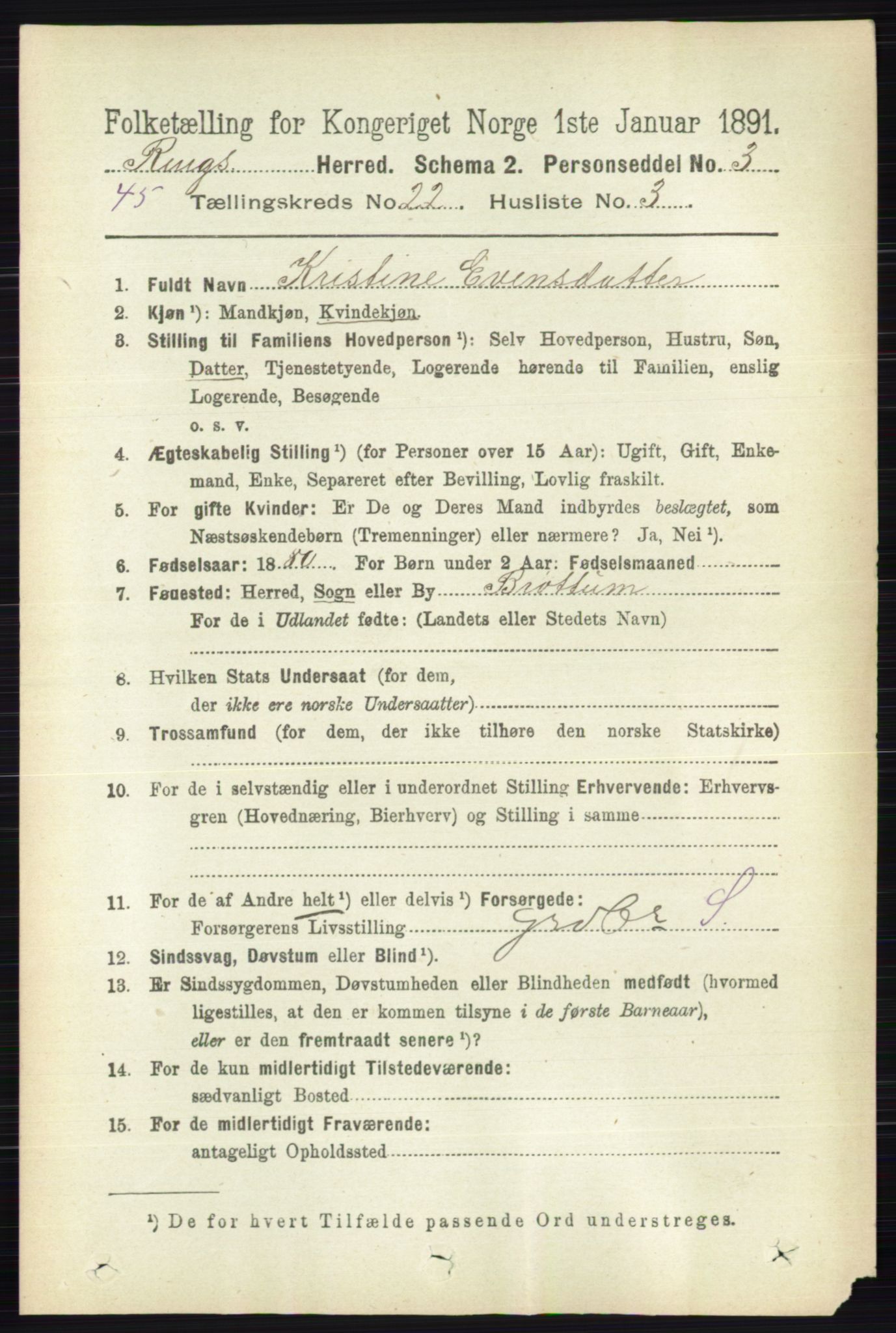 RA, 1891 census for 0412 Ringsaker, 1891, p. 12385