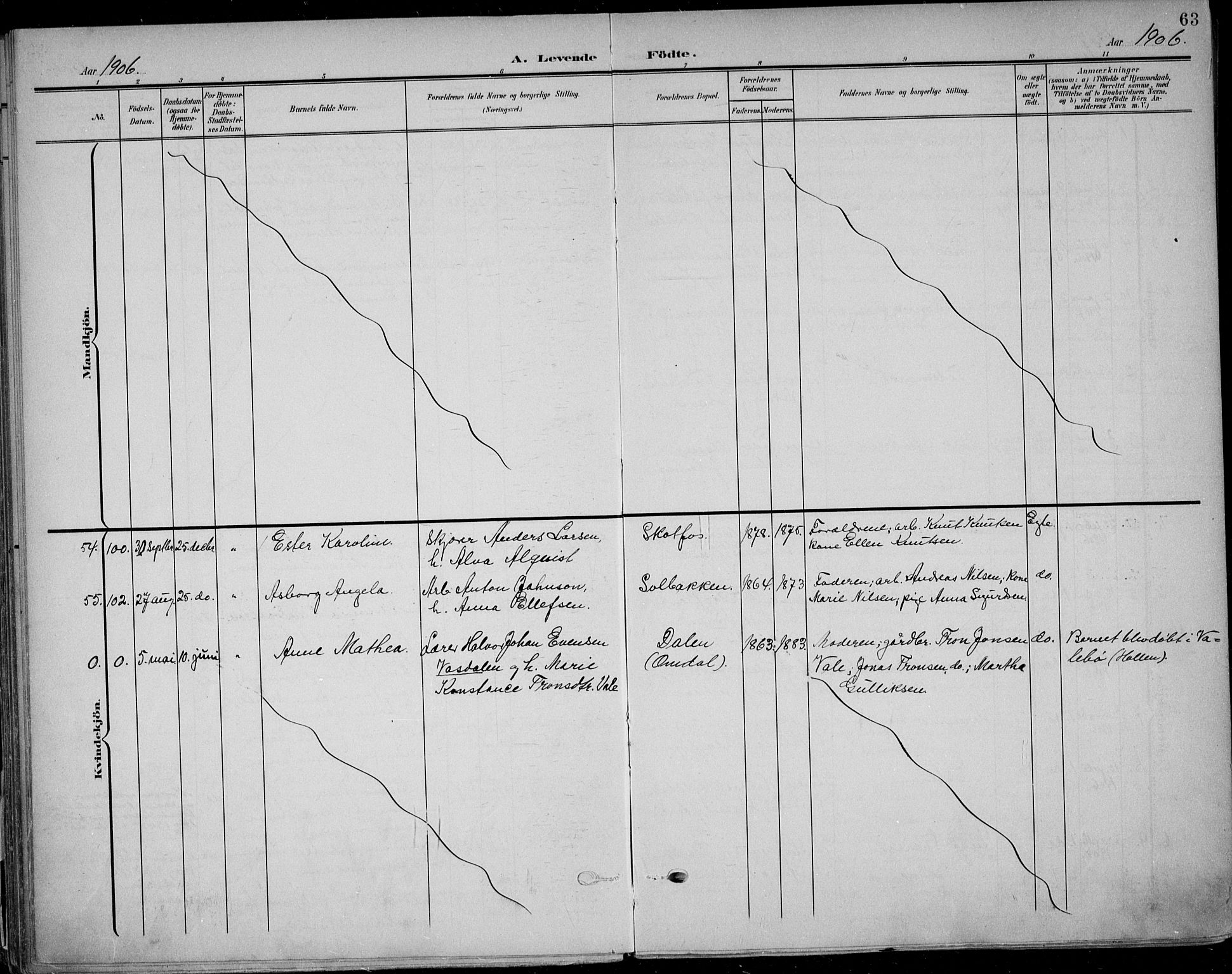 Solum kirkebøker, AV/SAKO-A-306/F/Fb/L0003: Parish register (official) no. II 3, 1901-1912, p. 63