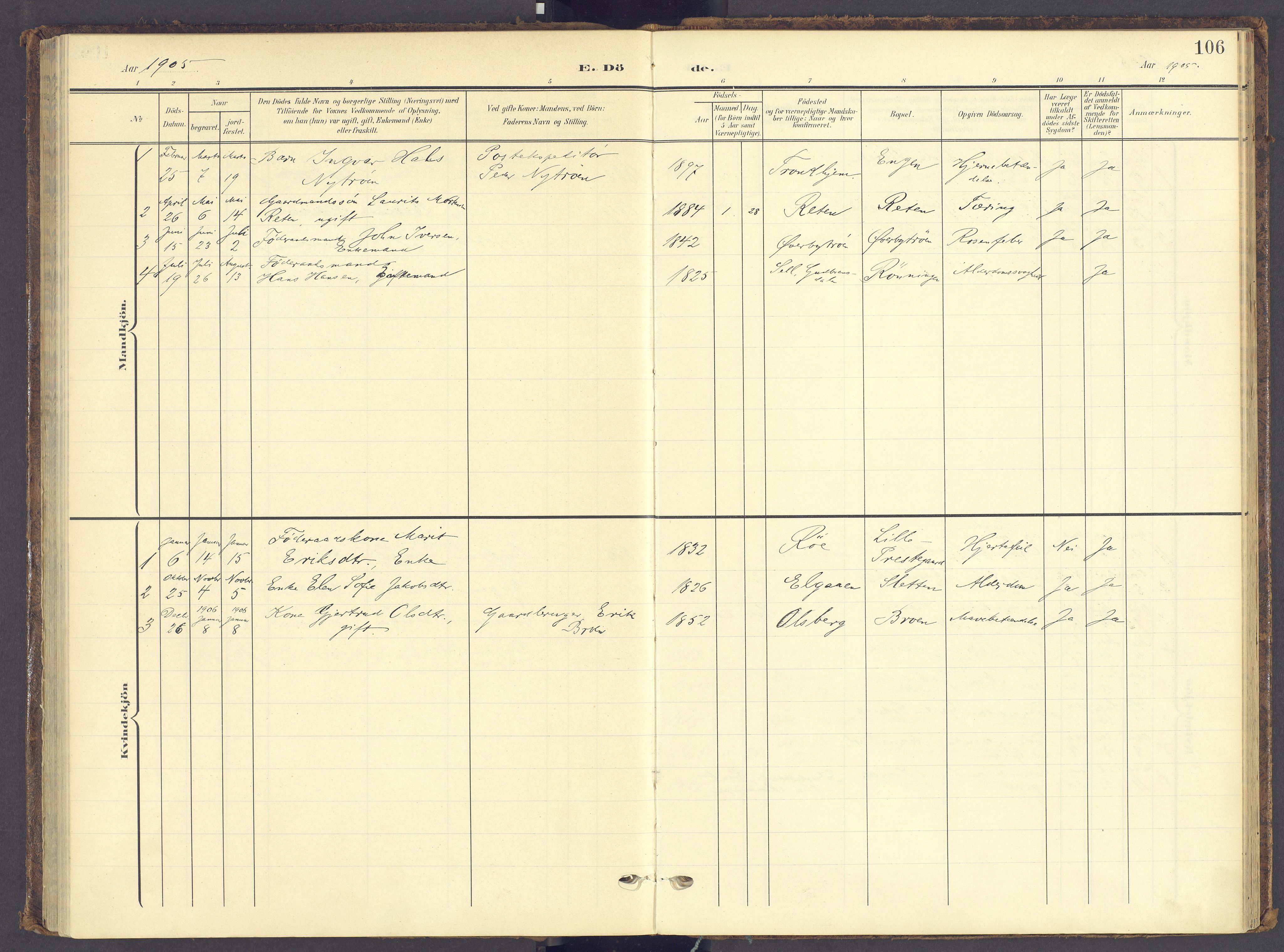 Tynset prestekontor, SAH/PREST-058/H/Ha/Haa/L0028: Parish register (official) no. 28, 1902-1929, p. 106
