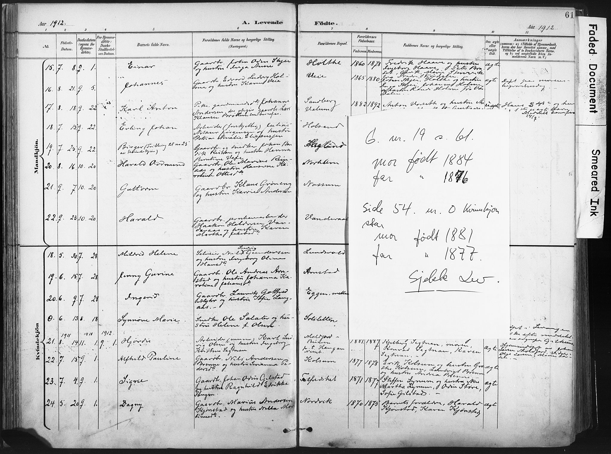Ministerialprotokoller, klokkerbøker og fødselsregistre - Nord-Trøndelag, SAT/A-1458/717/L0162: Parish register (official) no. 717A12, 1898-1923, p. 61