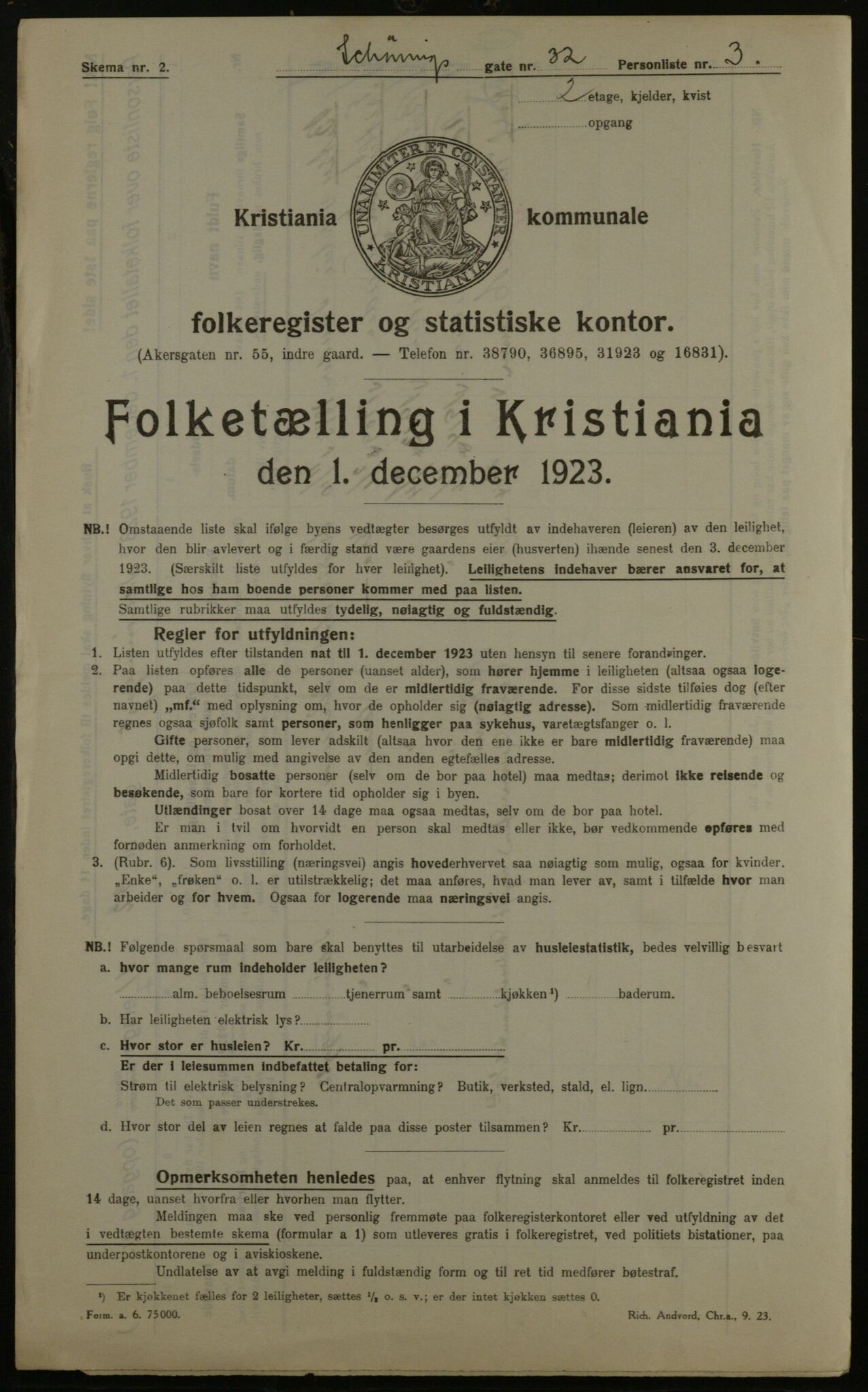 OBA, Municipal Census 1923 for Kristiania, 1923, p. 103929