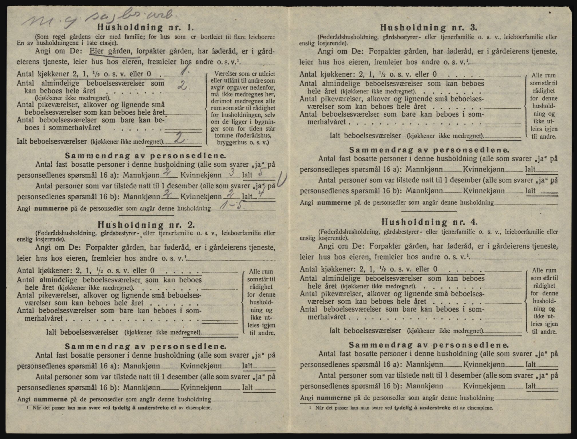 SAO, 1920 census for Glemmen, 1920, p. 606