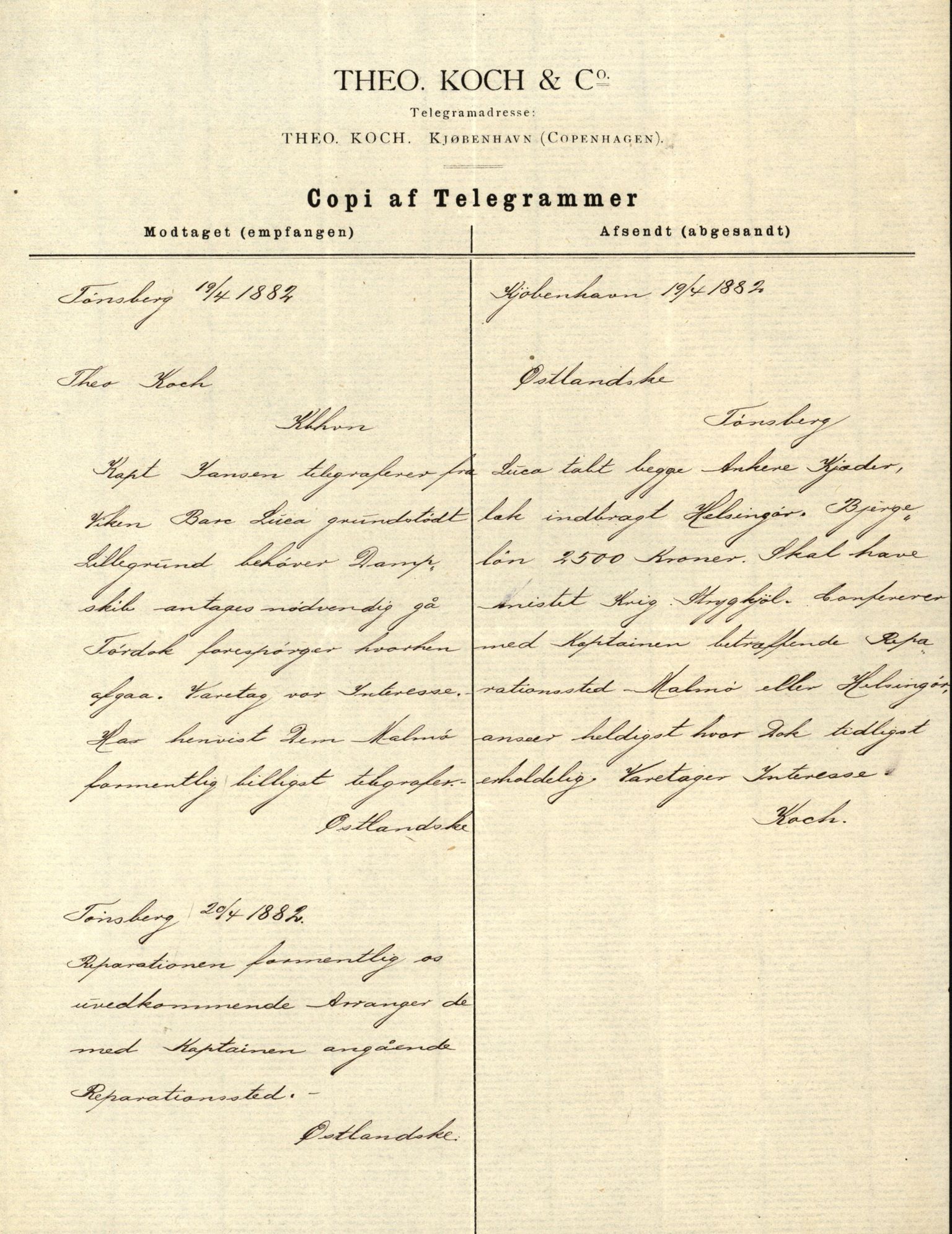 Pa 63 - Østlandske skibsassuranceforening, VEMU/A-1079/G/Ga/L0015/0007: Havaridokumenter / Jil, B.M. Width, Luca, Flora, Drammen, 1882, p. 31