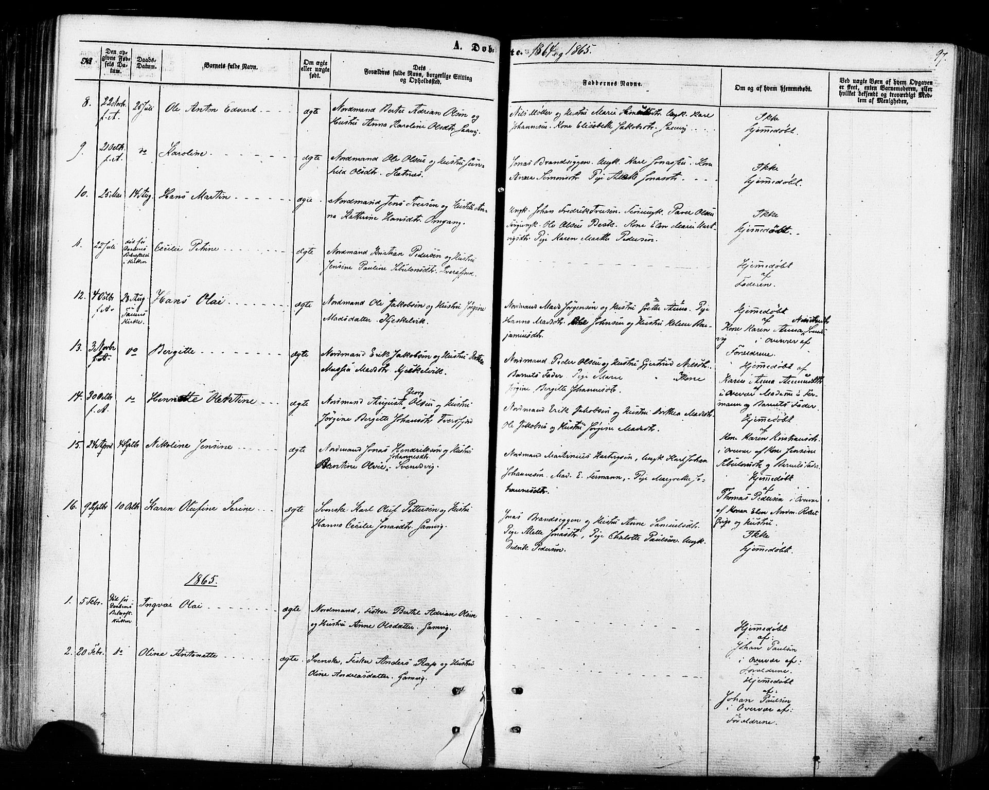 Tana sokneprestkontor, SATØ/S-1334/H/Ha/L0002kirke: Parish register (official) no. 2 /2, 1862-1877, p. 97