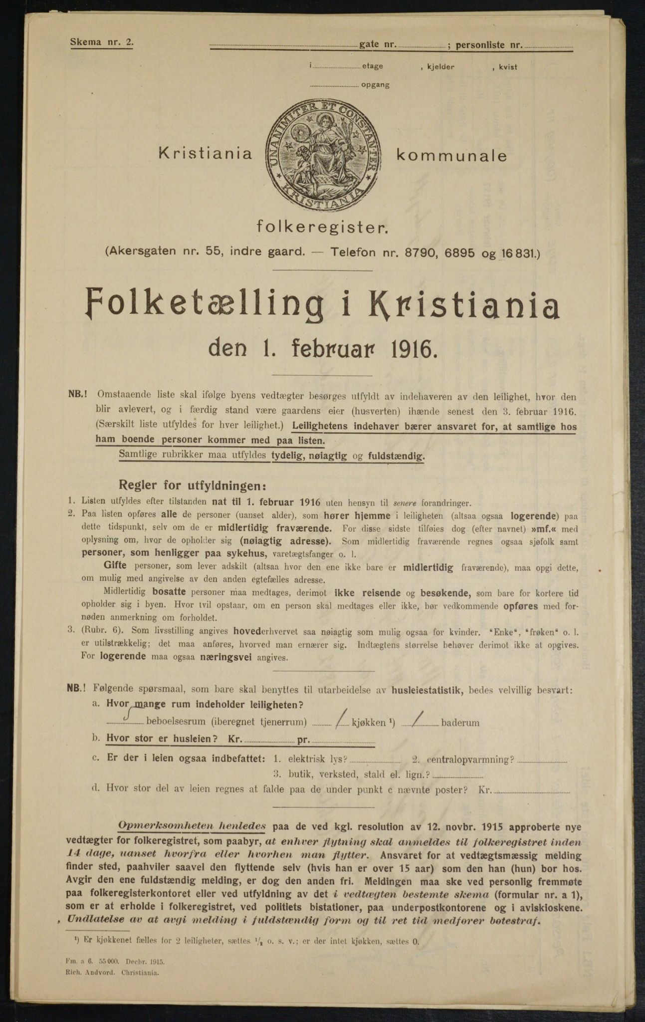 OBA, Municipal Census 1916 for Kristiania, 1916, p. 23307