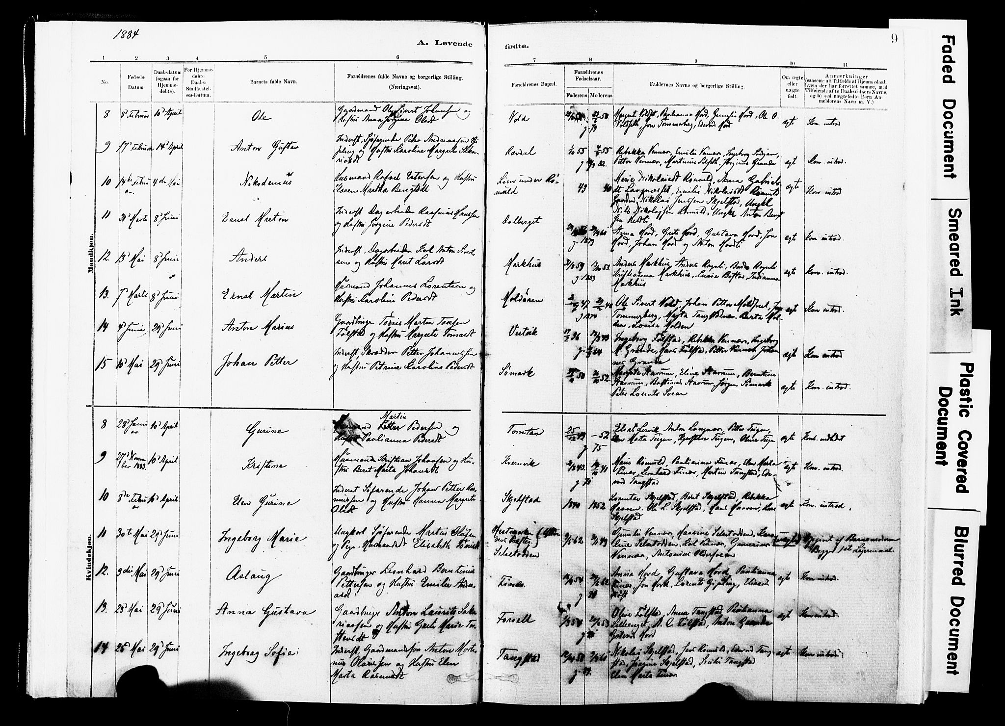 Ministerialprotokoller, klokkerbøker og fødselsregistre - Nord-Trøndelag, SAT/A-1458/744/L0420: Parish register (official) no. 744A04, 1882-1904, p. 9