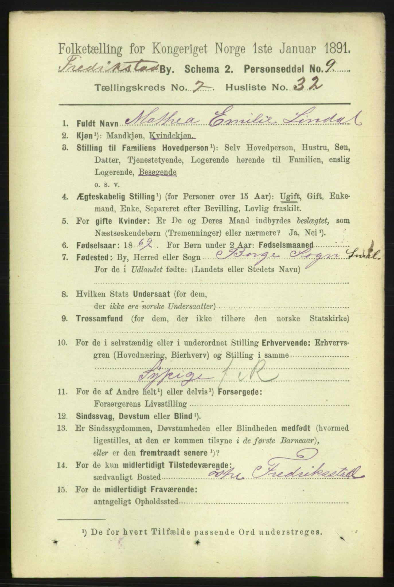 RA, 1891 census for 0103 Fredrikstad, 1891, p. 9030