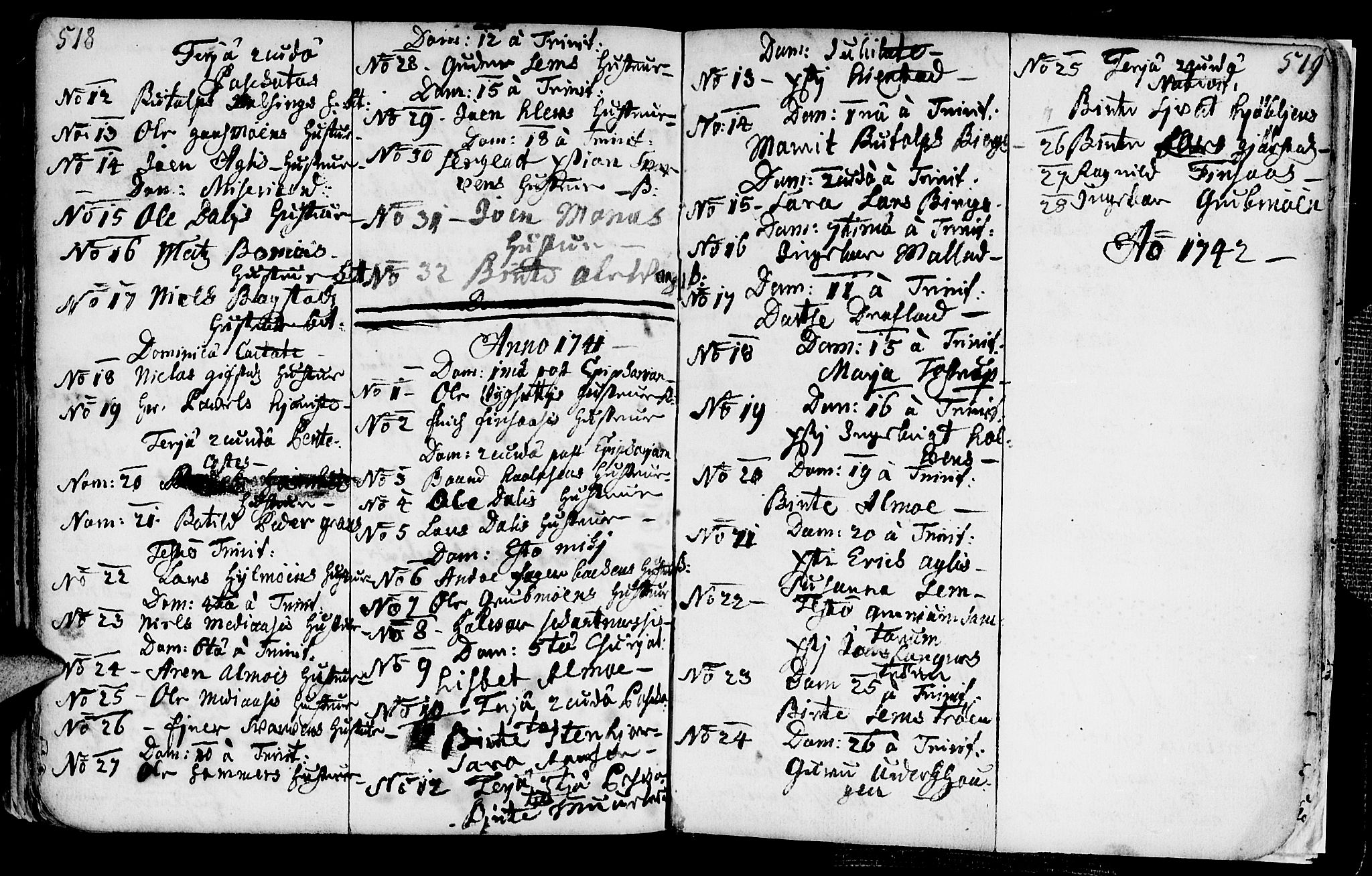 Ministerialprotokoller, klokkerbøker og fødselsregistre - Nord-Trøndelag, AV/SAT-A-1458/749/L0467: Parish register (official) no. 749A01, 1733-1787, p. 518-519