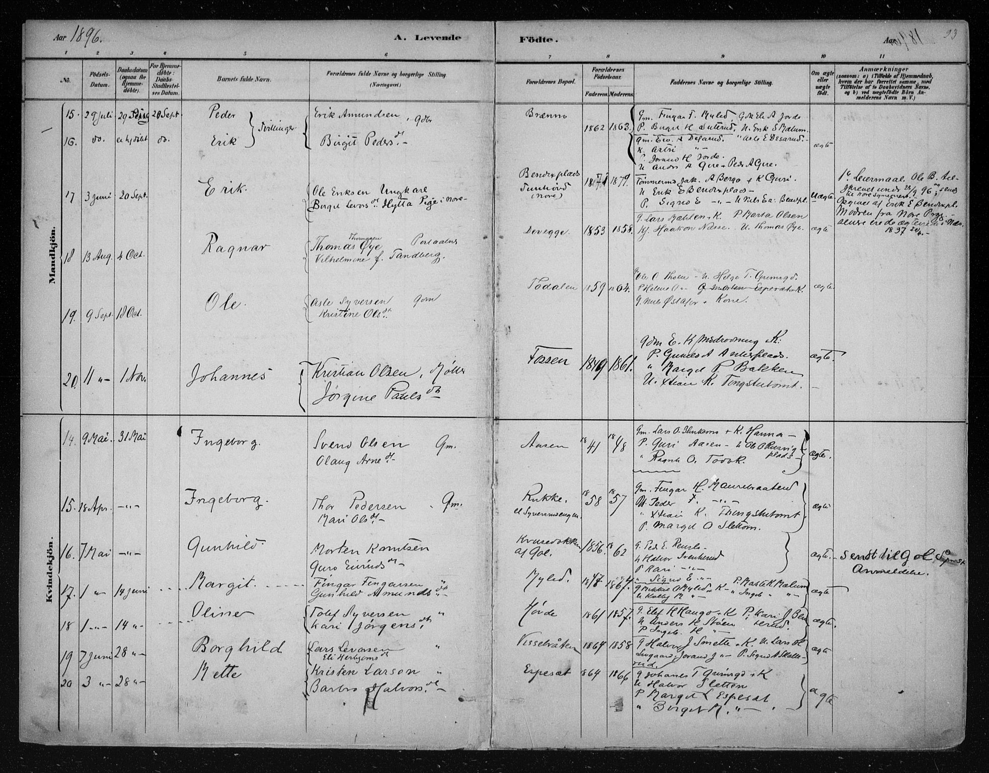 Nes kirkebøker, AV/SAKO-A-236/F/Fa/L0011: Parish register (official) no. 11, 1881-1912, p. 93