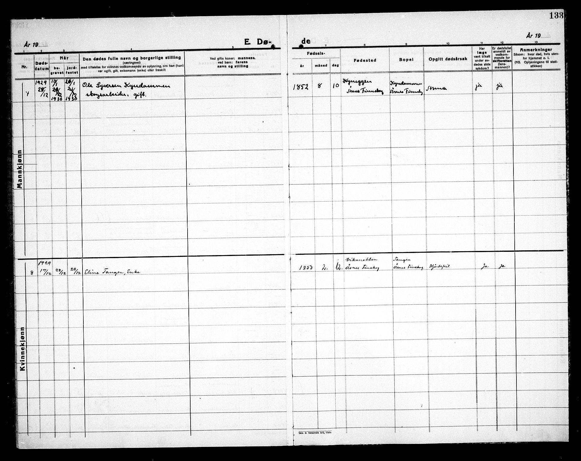 Åsnes prestekontor, AV/SAH-PREST-042/H/Ha/Haa/L0000E: Parish register (official) no. 0C, 1890-1929, p. 133