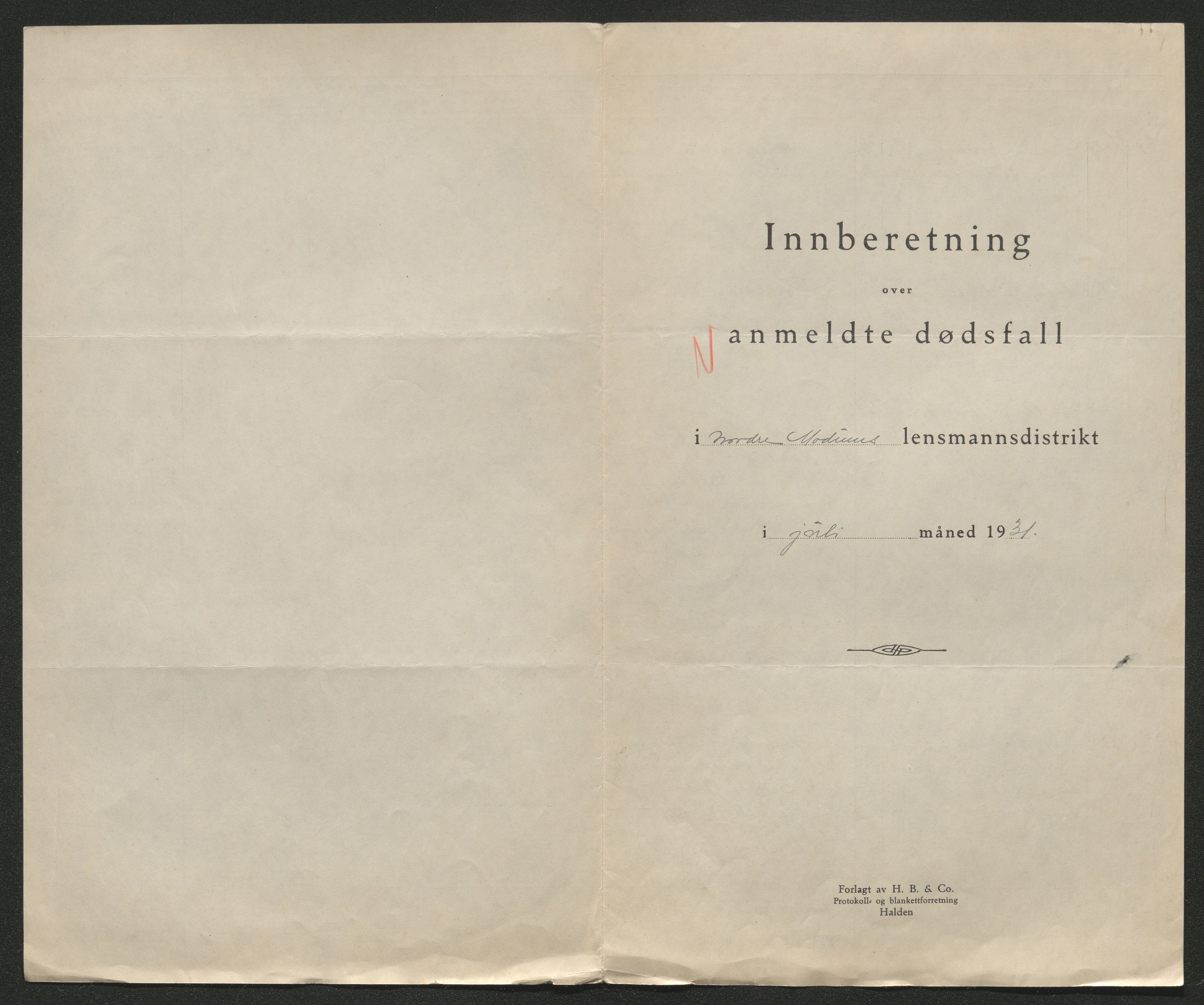 Eiker, Modum og Sigdal sorenskriveri, SAKO/A-123/H/Ha/Hab/L0046: Dødsfallsmeldinger, 1930-1931, p. 992