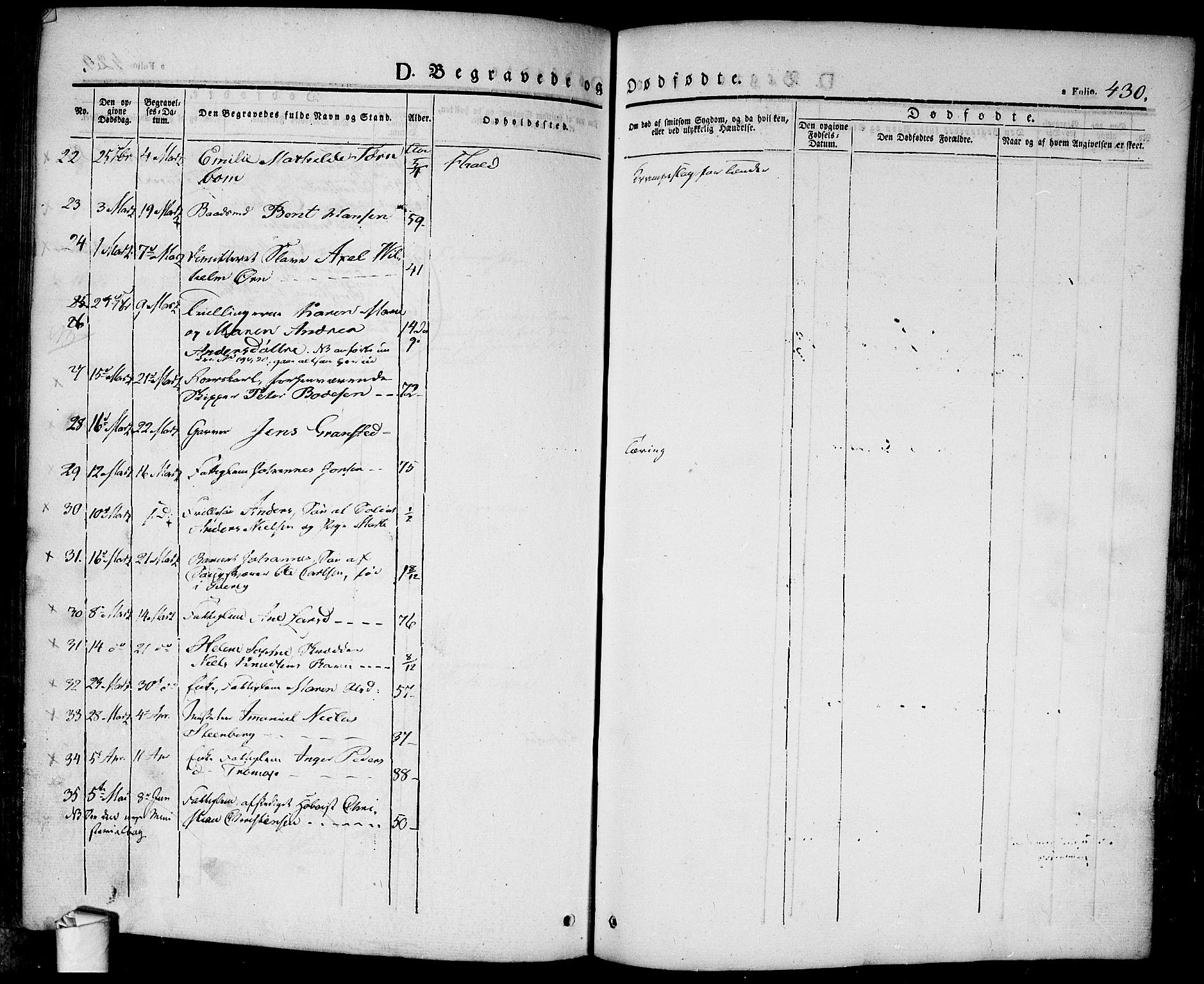 Halden prestekontor Kirkebøker, SAO/A-10909/F/Fa/L0005: Parish register (official) no. I 5, 1834-1845, p. 430