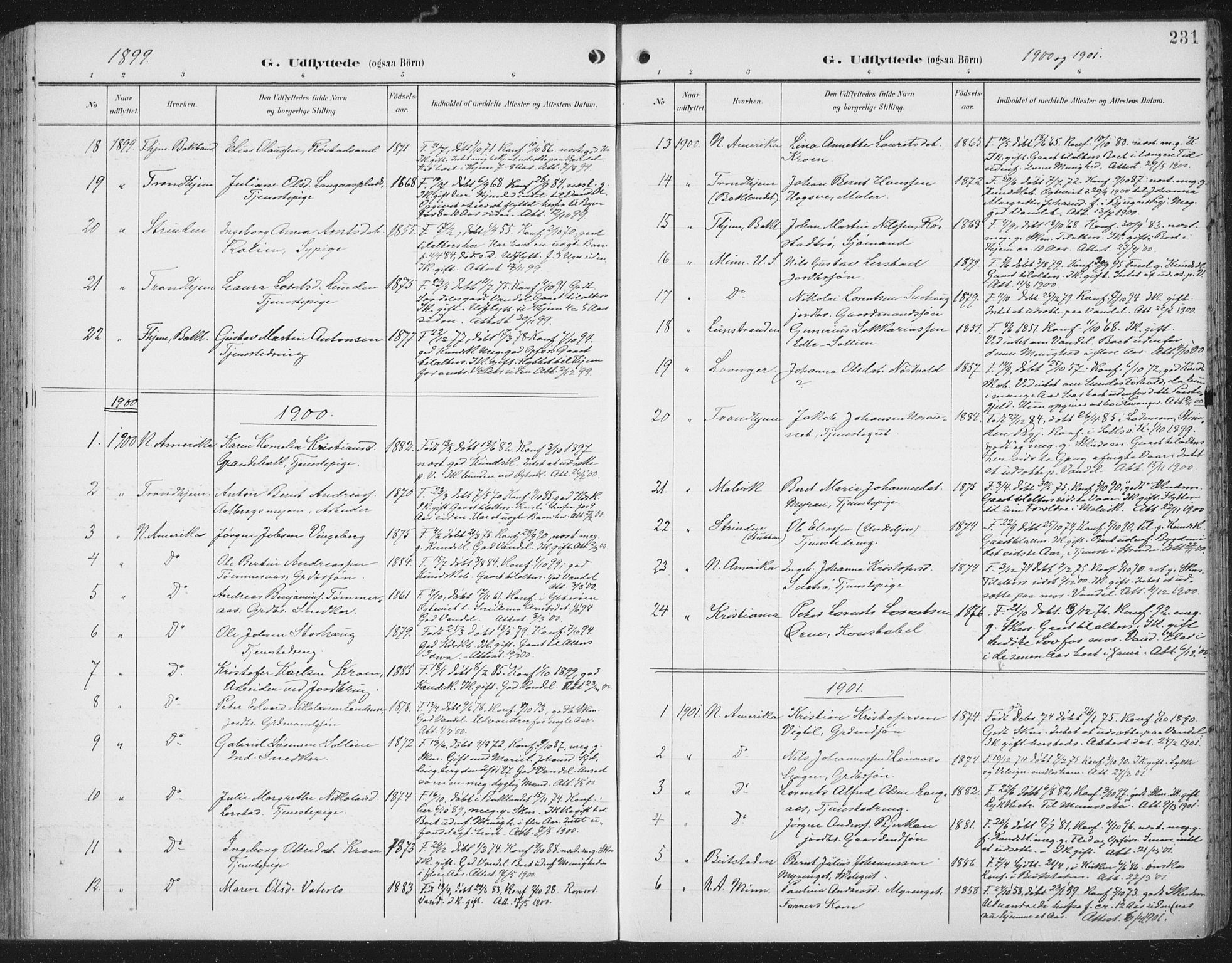 Ministerialprotokoller, klokkerbøker og fødselsregistre - Nord-Trøndelag, SAT/A-1458/701/L0011: Parish register (official) no. 701A11, 1899-1915, p. 231