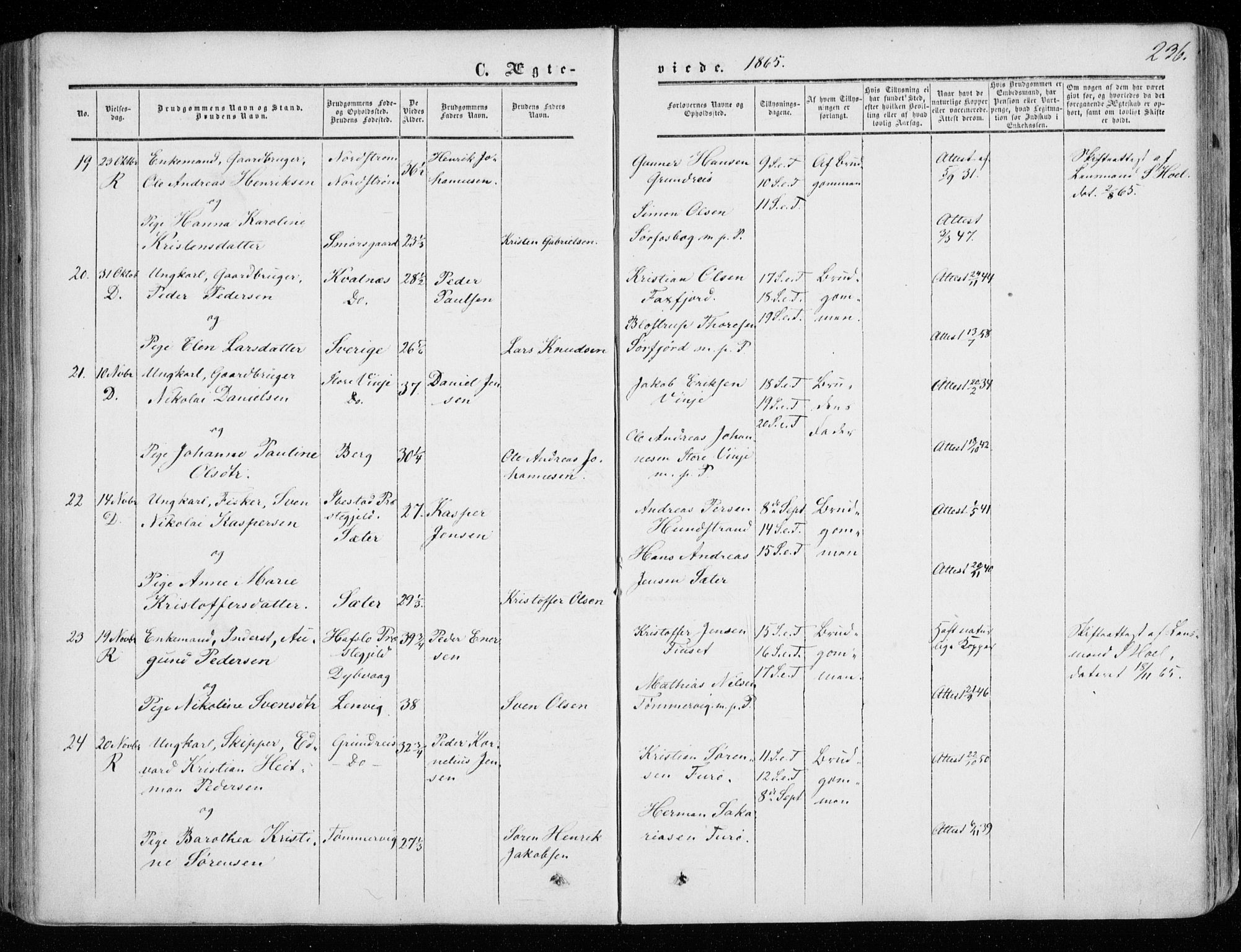 Tranøy sokneprestkontor, AV/SATØ-S-1313/I/Ia/Iaa/L0007kirke: Parish register (official) no. 7, 1856-1866, p. 236