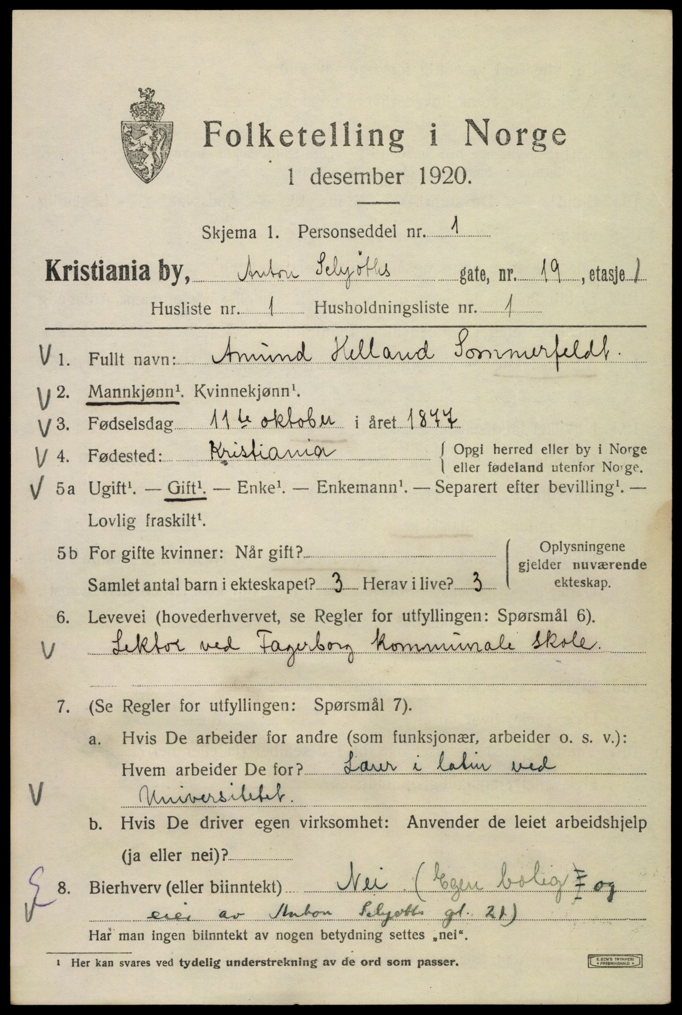 SAO, 1920 census for Kristiania, 1920, p. 141929