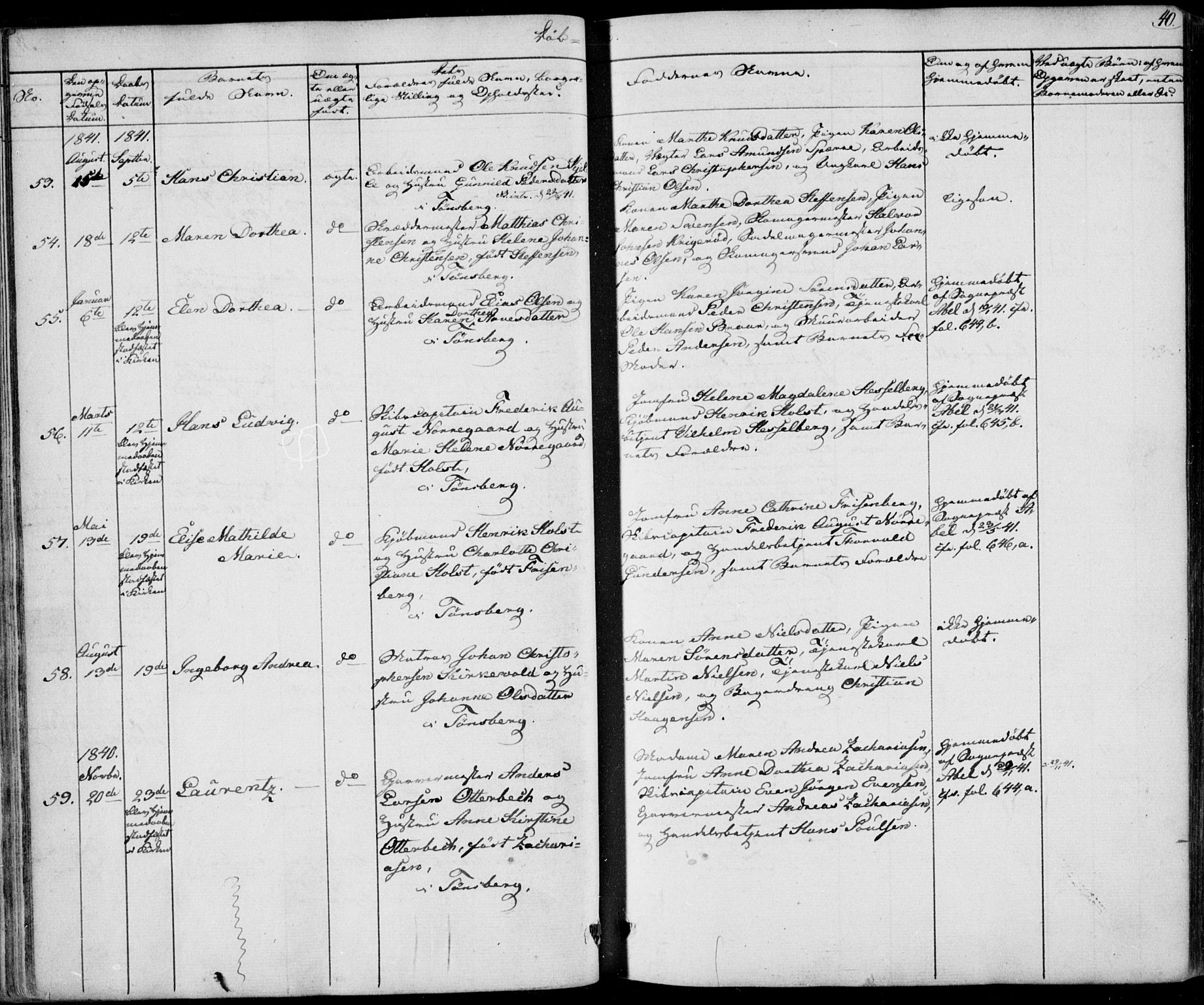 Tønsberg kirkebøker, AV/SAKO-A-330/F/Fa/L0006: Parish register (official) no. I 6, 1836-1844, p. 40