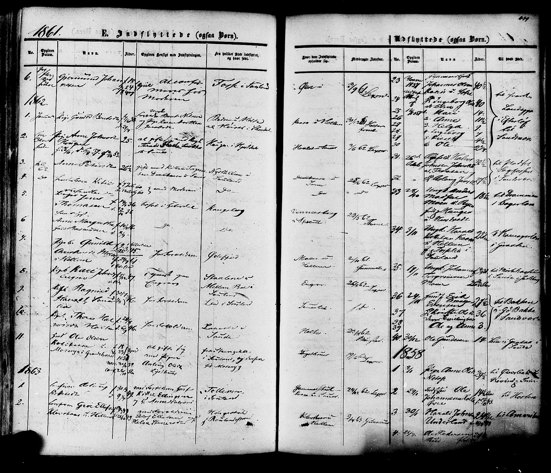 Heddal kirkebøker, SAKO/A-268/F/Fa/L0007: Parish register (official) no. I 7, 1855-1877, p. 439