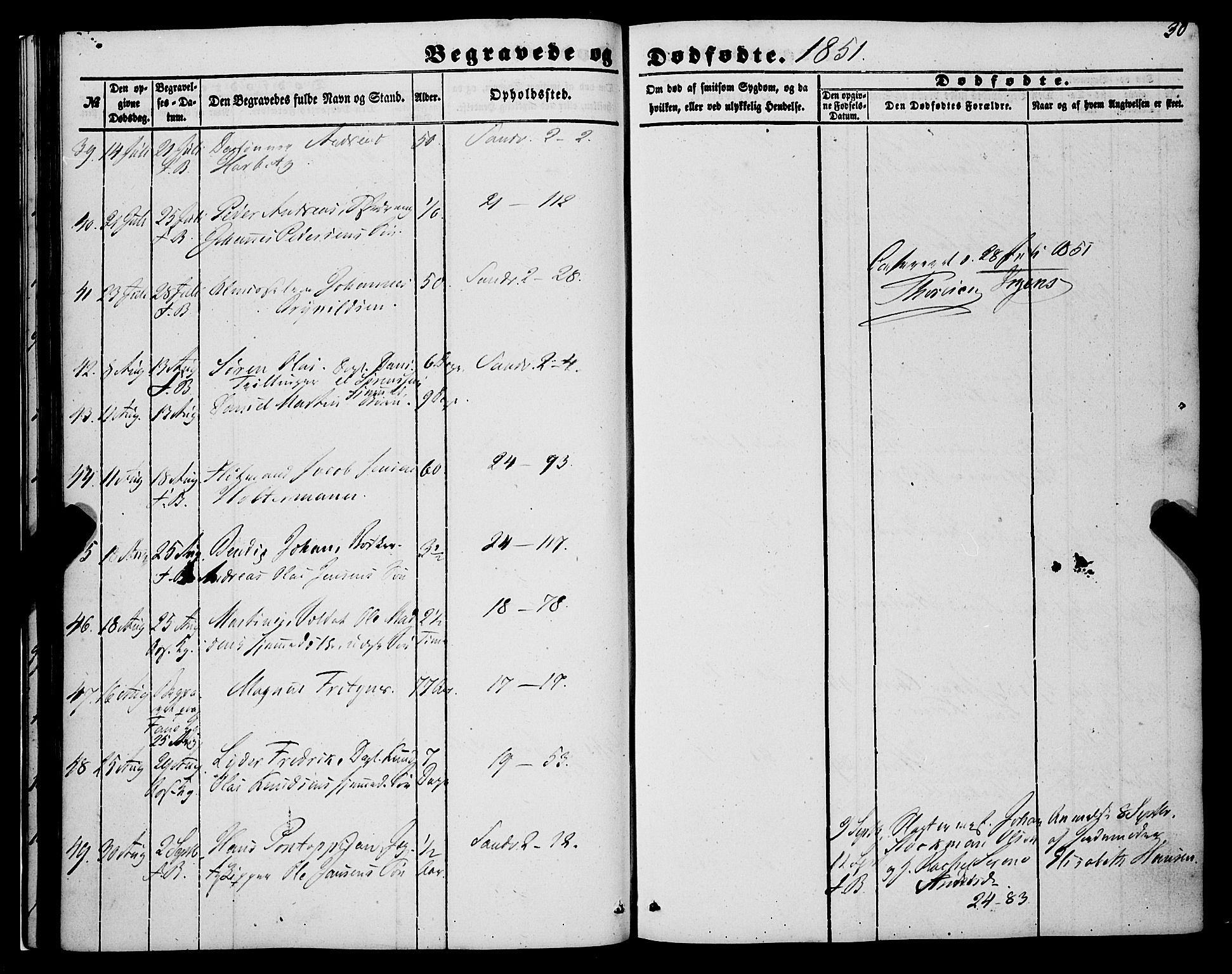 Korskirken sokneprestembete, SAB/A-76101/H/Haa: Parish register (official) no. E 2, 1848-1862, p. 30