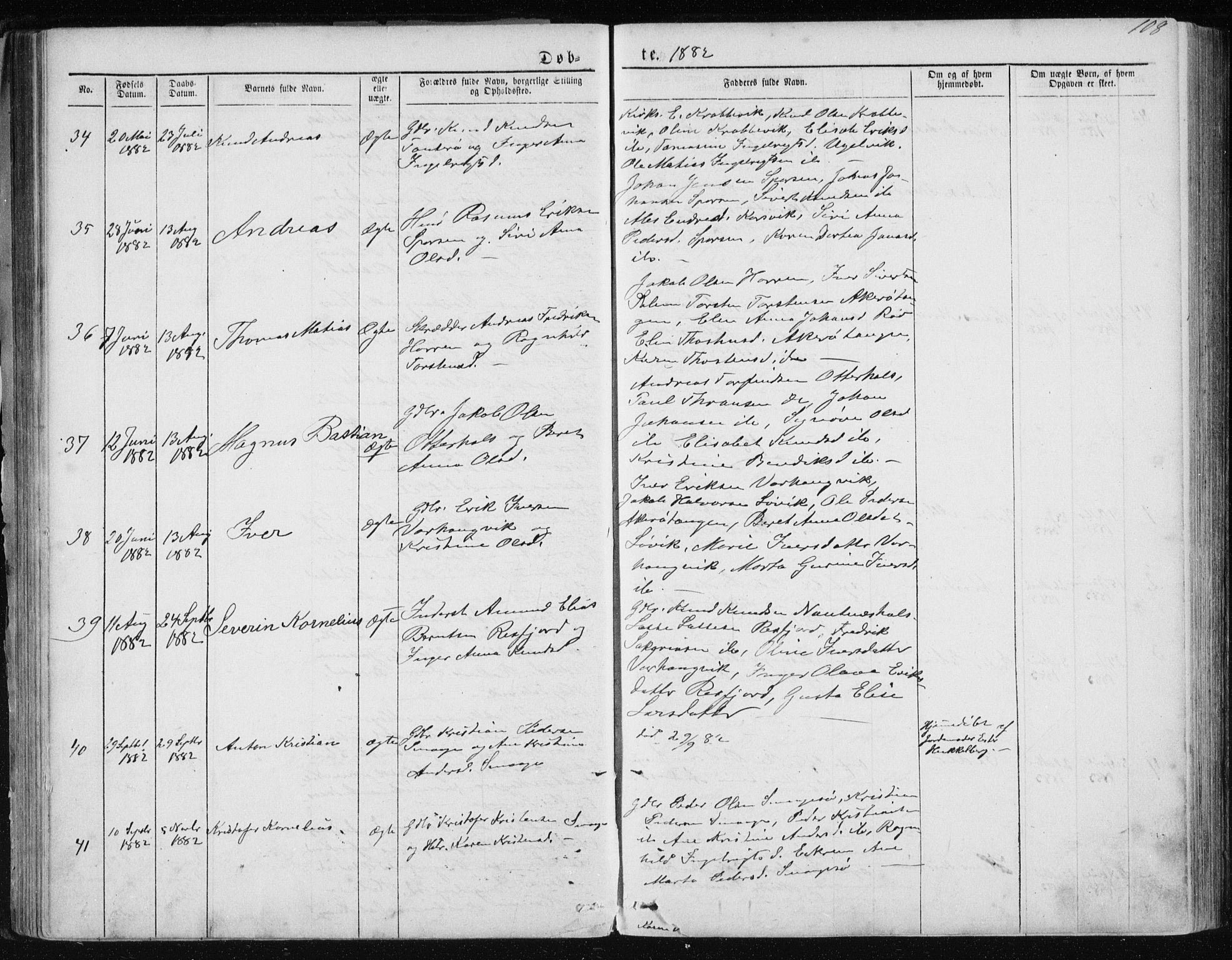 Ministerialprotokoller, klokkerbøker og fødselsregistre - Møre og Romsdal, SAT/A-1454/560/L0724: Parish register (copy) no. 560C01, 1867-1892, p. 108
