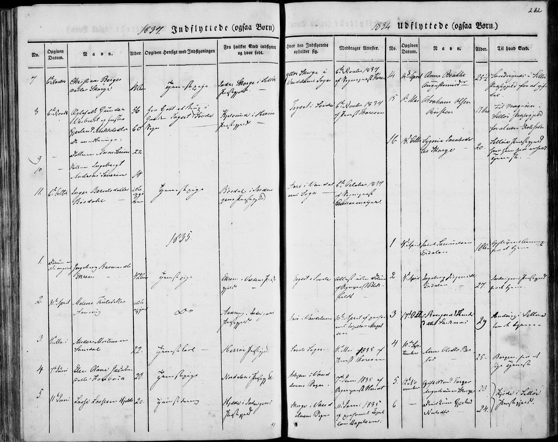 Ministerialprotokoller, klokkerbøker og fødselsregistre - Møre og Romsdal, AV/SAT-A-1454/501/L0005: Parish register (official) no. 501A05, 1831-1844, p. 232