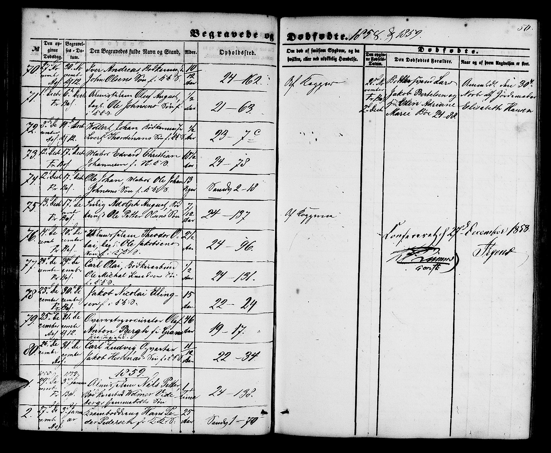 Korskirken sokneprestembete, SAB/A-76101/H/Hab: Parish register (copy) no. E 2, 1851-1871, p. 50