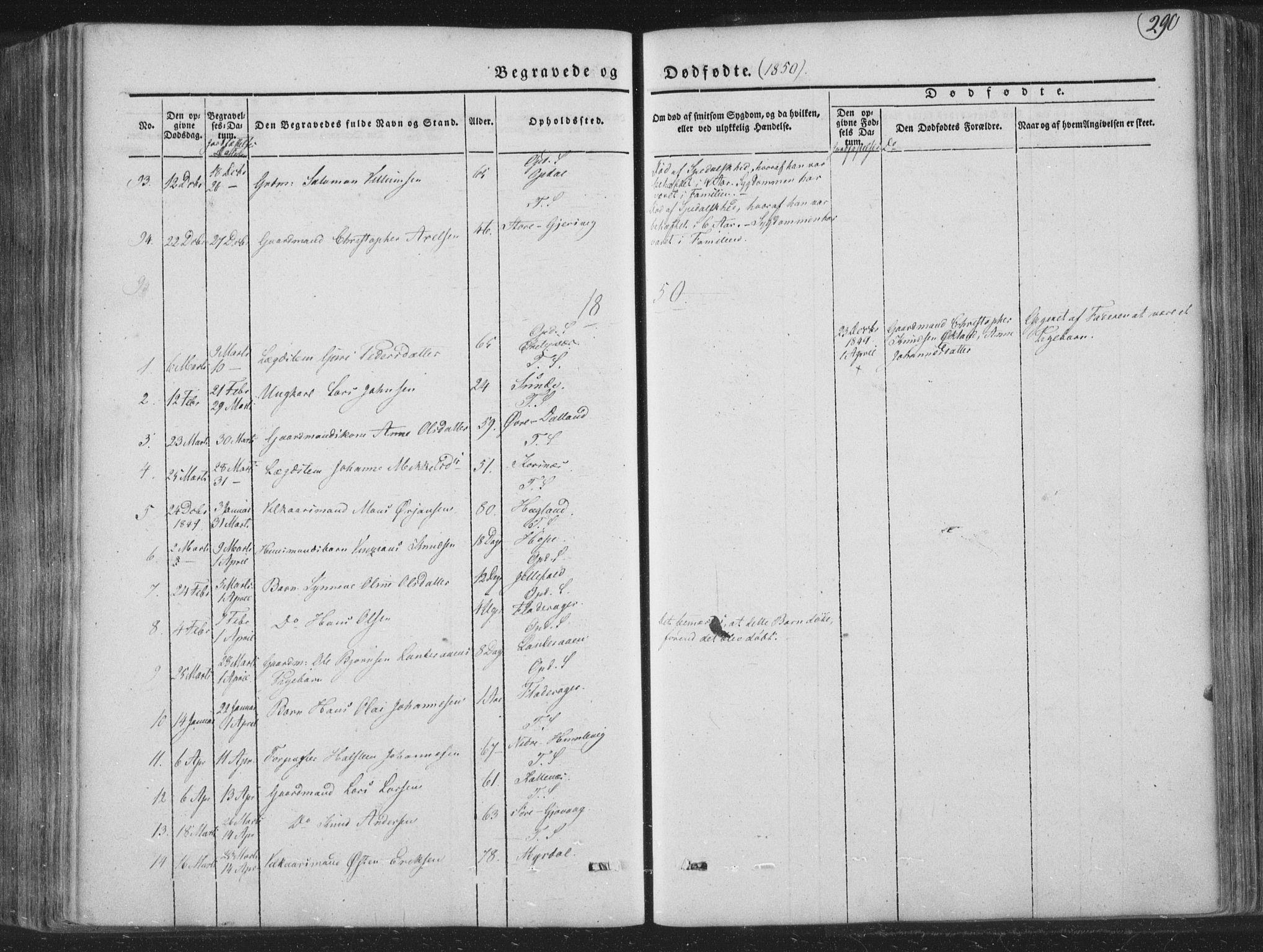 Tysnes sokneprestembete, AV/SAB-A-78601/H/Haa: Parish register (official) no. A 10, 1848-1859, p. 290