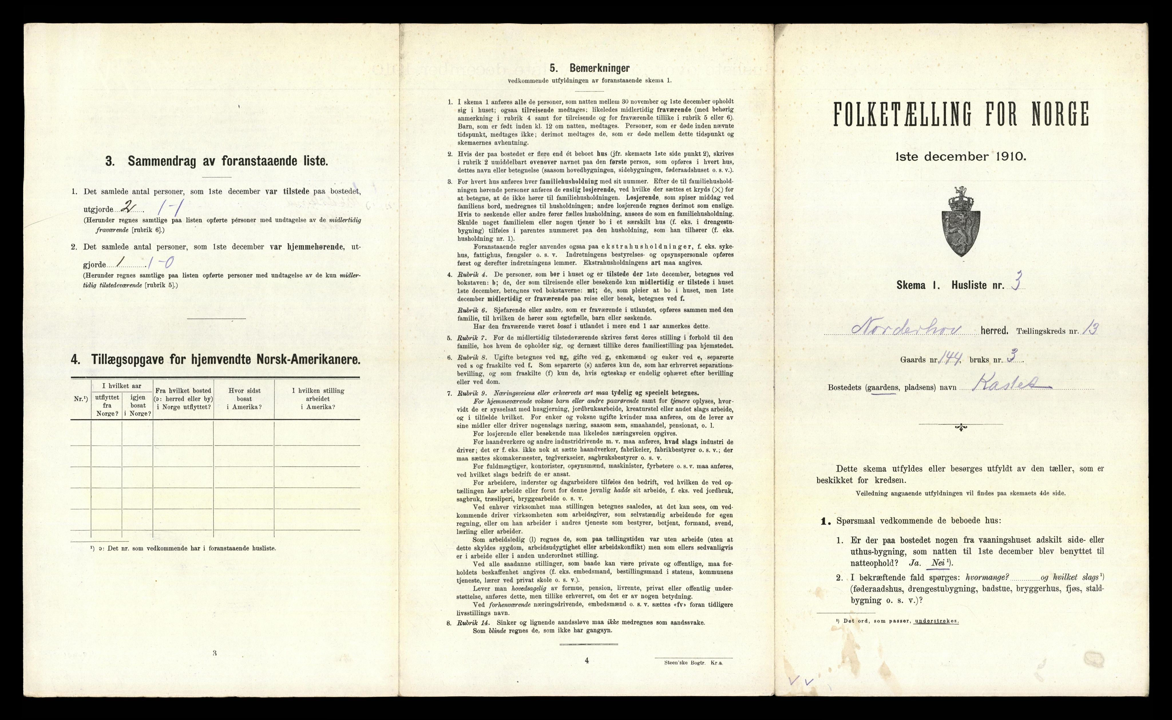 RA, 1910 census for Norderhov, 1910, p. 2996