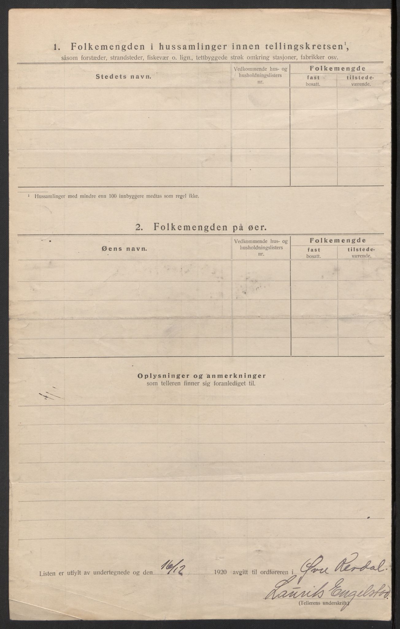 SAH, 1920 census for Øvre Rendal, 1920, p. 38