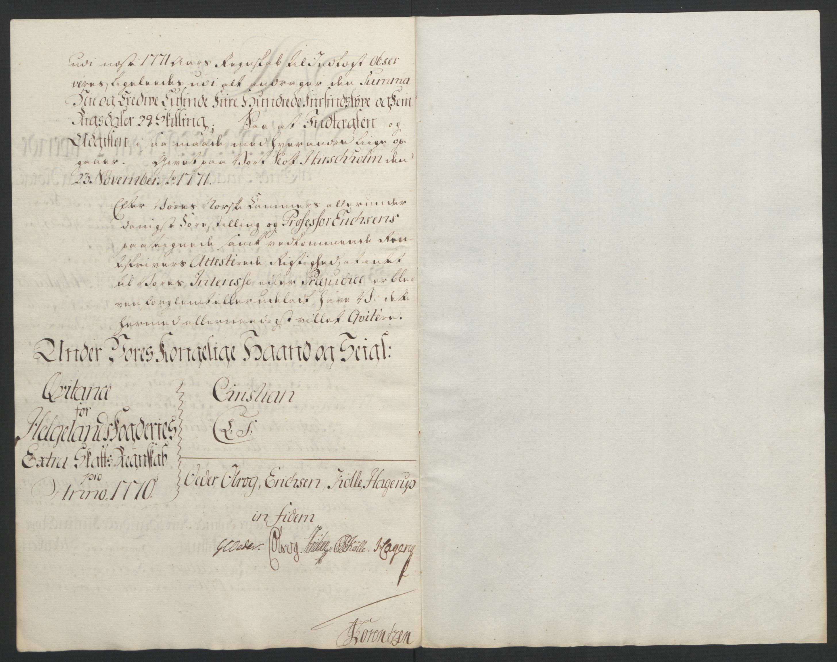 Rentekammeret inntil 1814, Reviderte regnskaper, Fogderegnskap, RA/EA-4092/R65/L4573: Ekstraskatten Helgeland, 1762-1772, p. 264