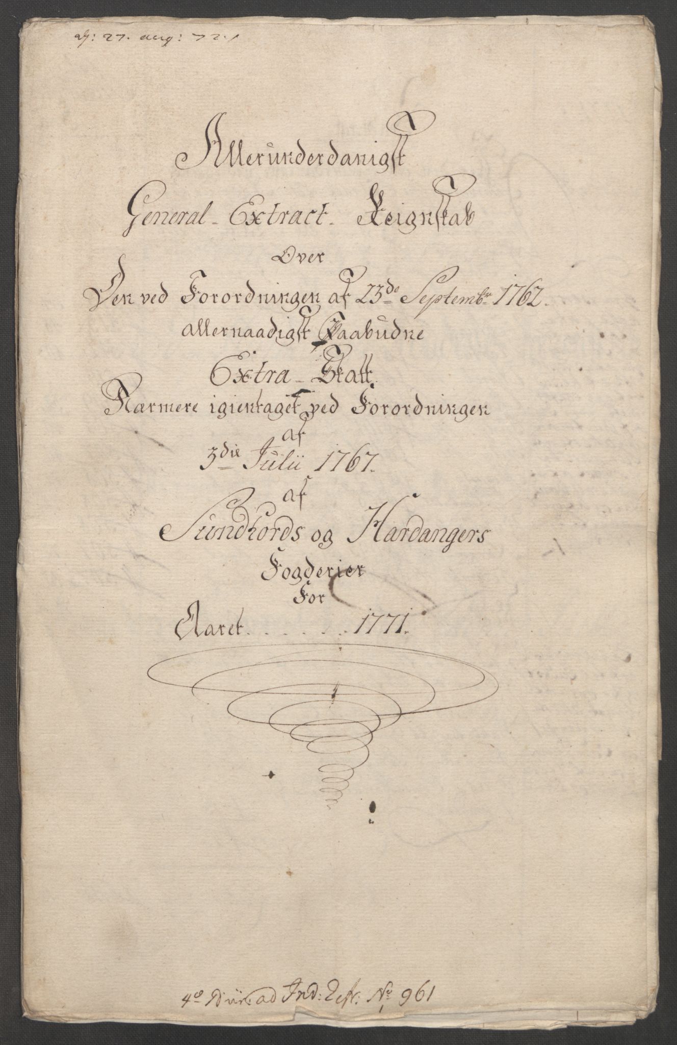 Rentekammeret inntil 1814, Reviderte regnskaper, Fogderegnskap, RA/EA-4092/R48/L3136: Ekstraskatten Sunnhordland og Hardanger, 1762-1772, p. 238