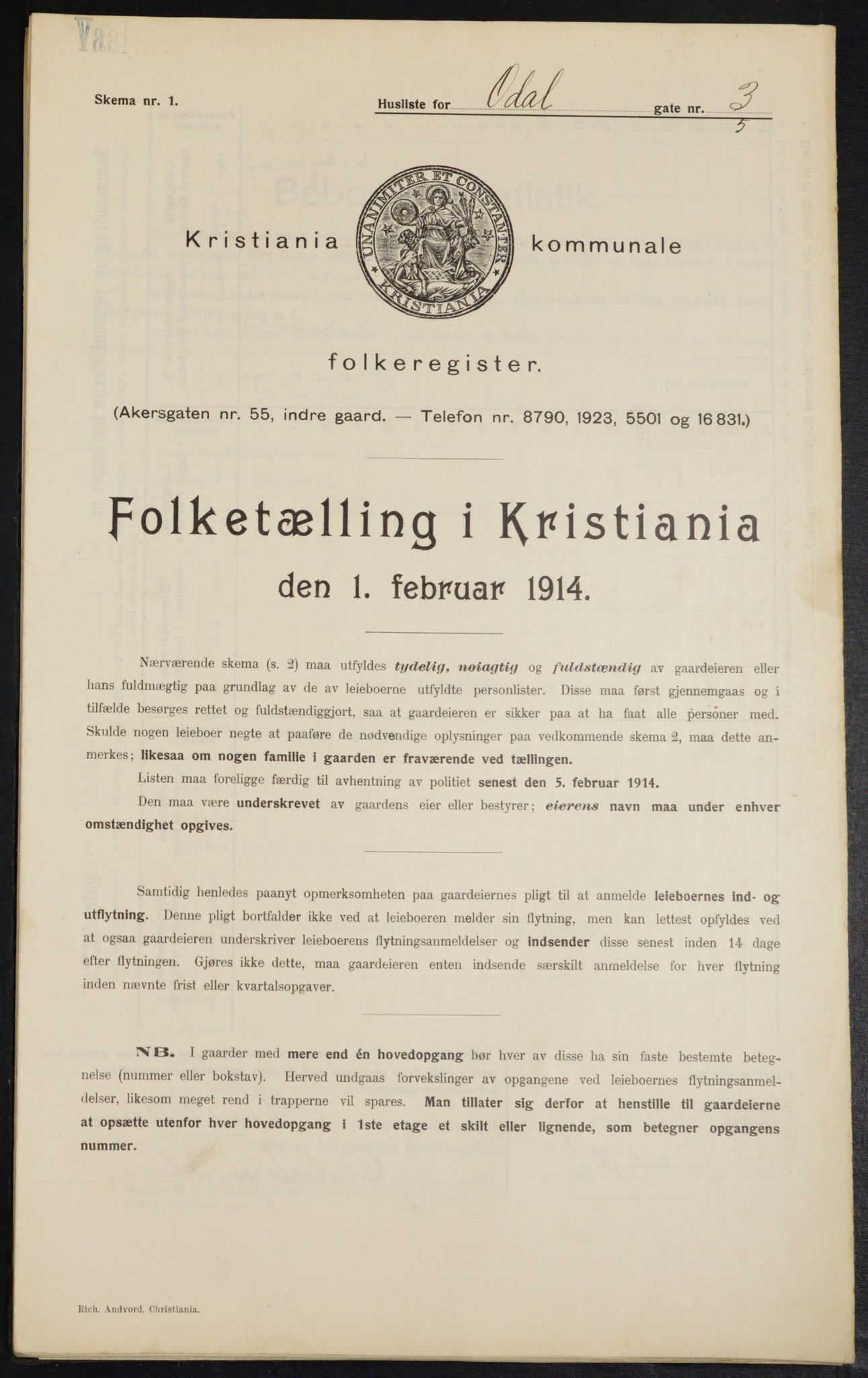 OBA, Municipal Census 1914 for Kristiania, 1914, p. 74398