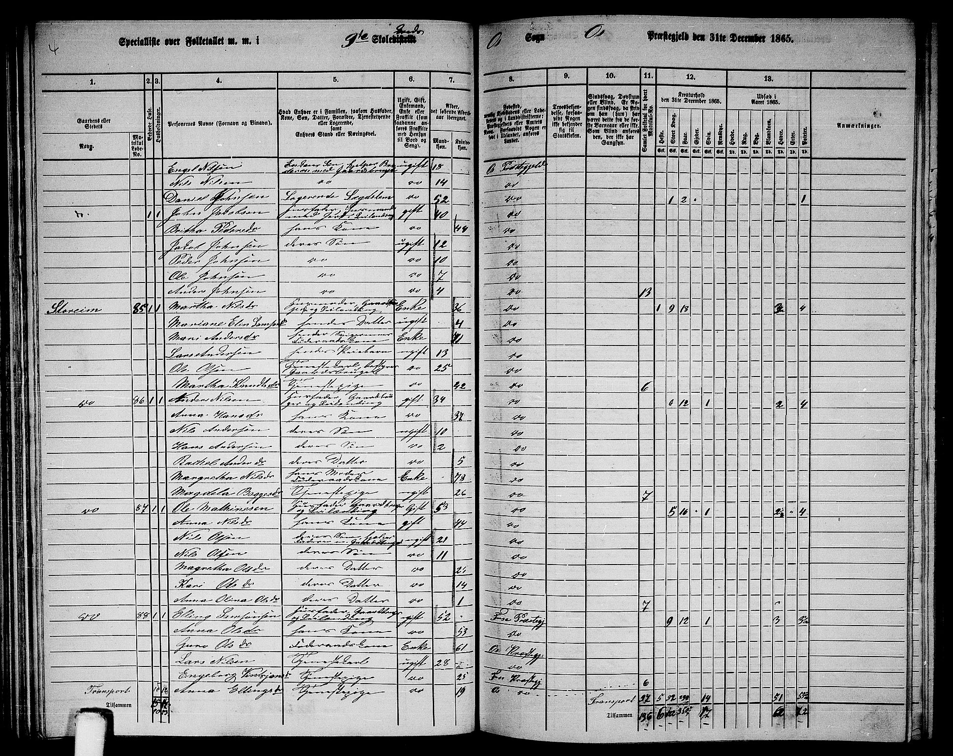 RA, 1865 census for Os, 1865, p. 50