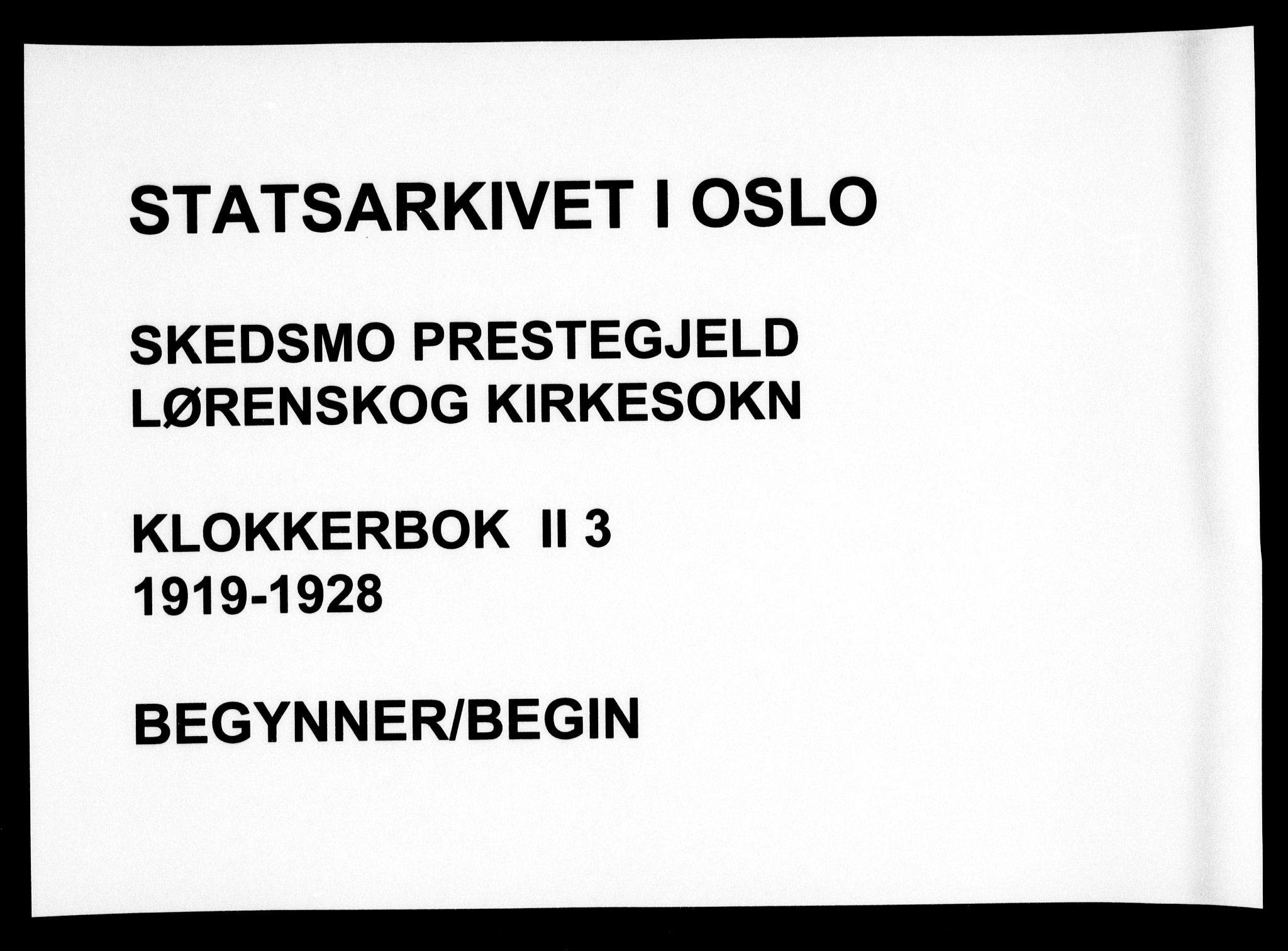 Skedsmo prestekontor Kirkebøker, SAO/A-10033a/G/Gb/L0003: Parish register (copy) no. II 3, 1919-1928